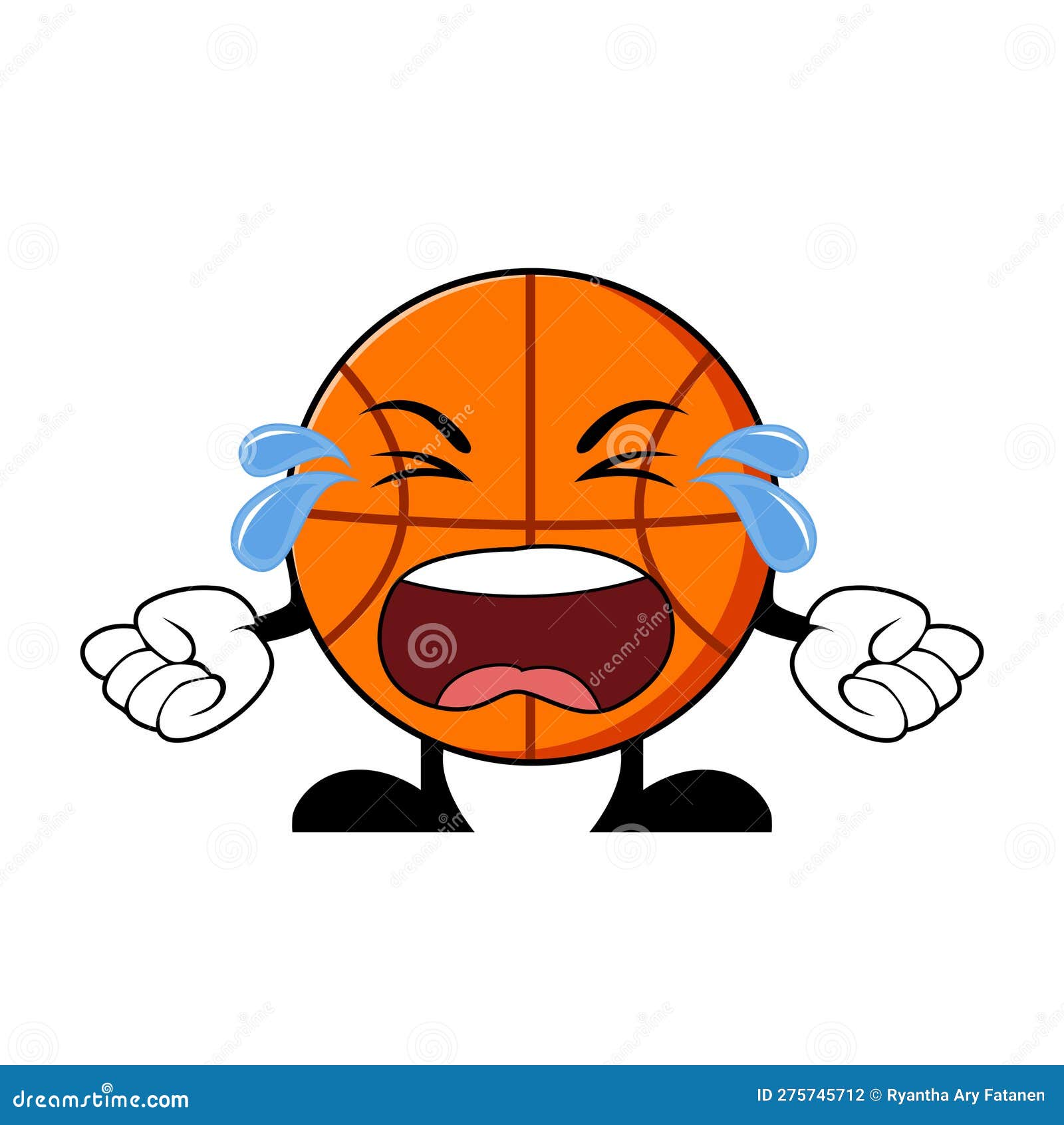 Crying Basketball Character Cartoon Stock Vector Illustration of
