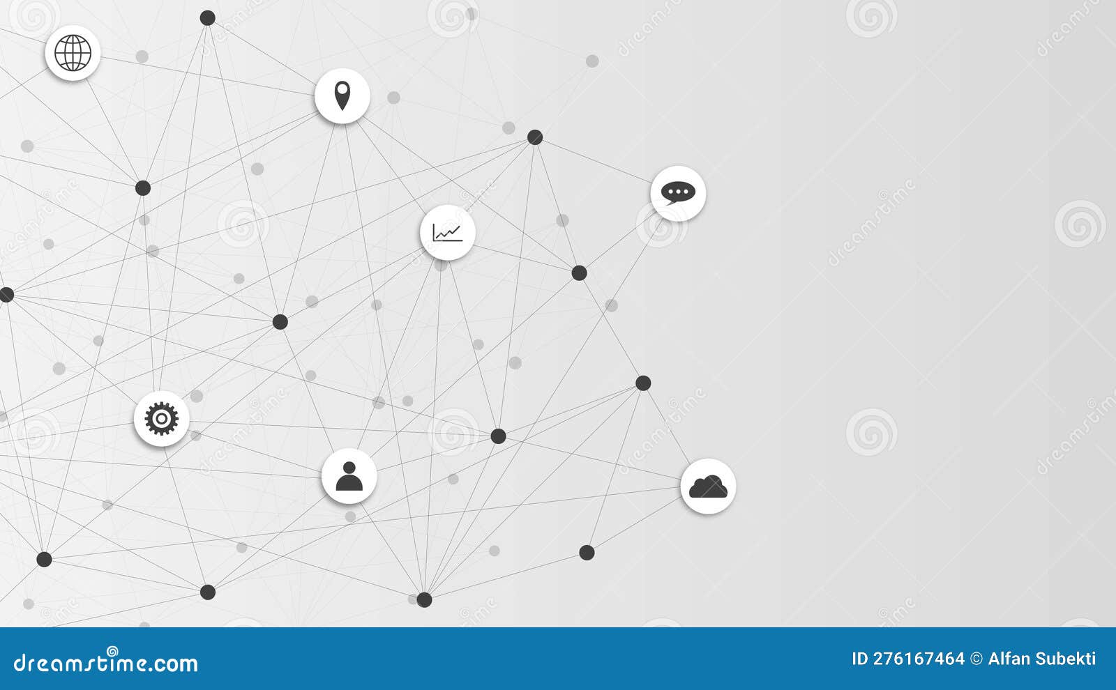 information or global communication technology with dots and lines connection