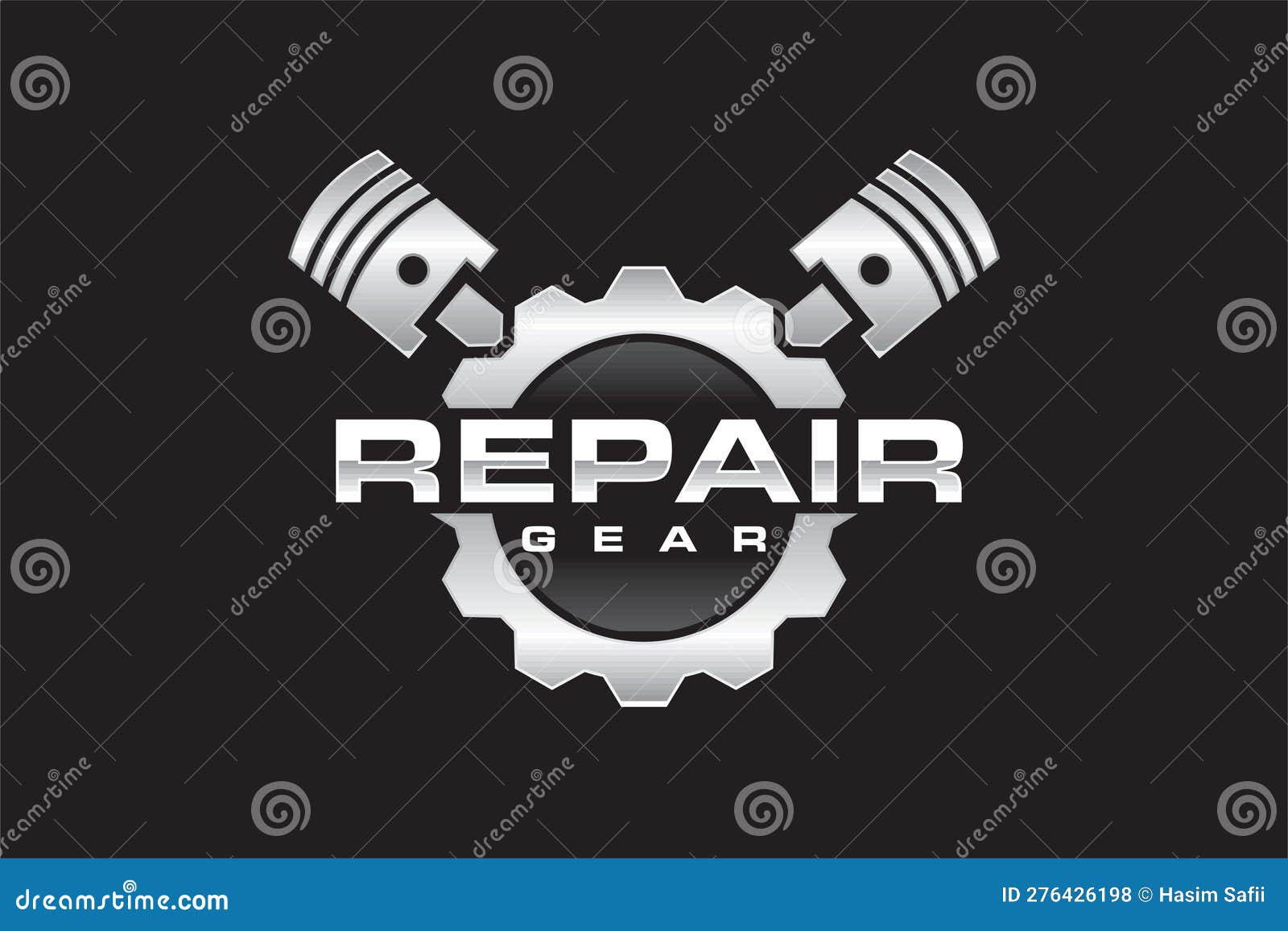 Gear piston logo emblem stock vector. Illustration of symbol 276426198