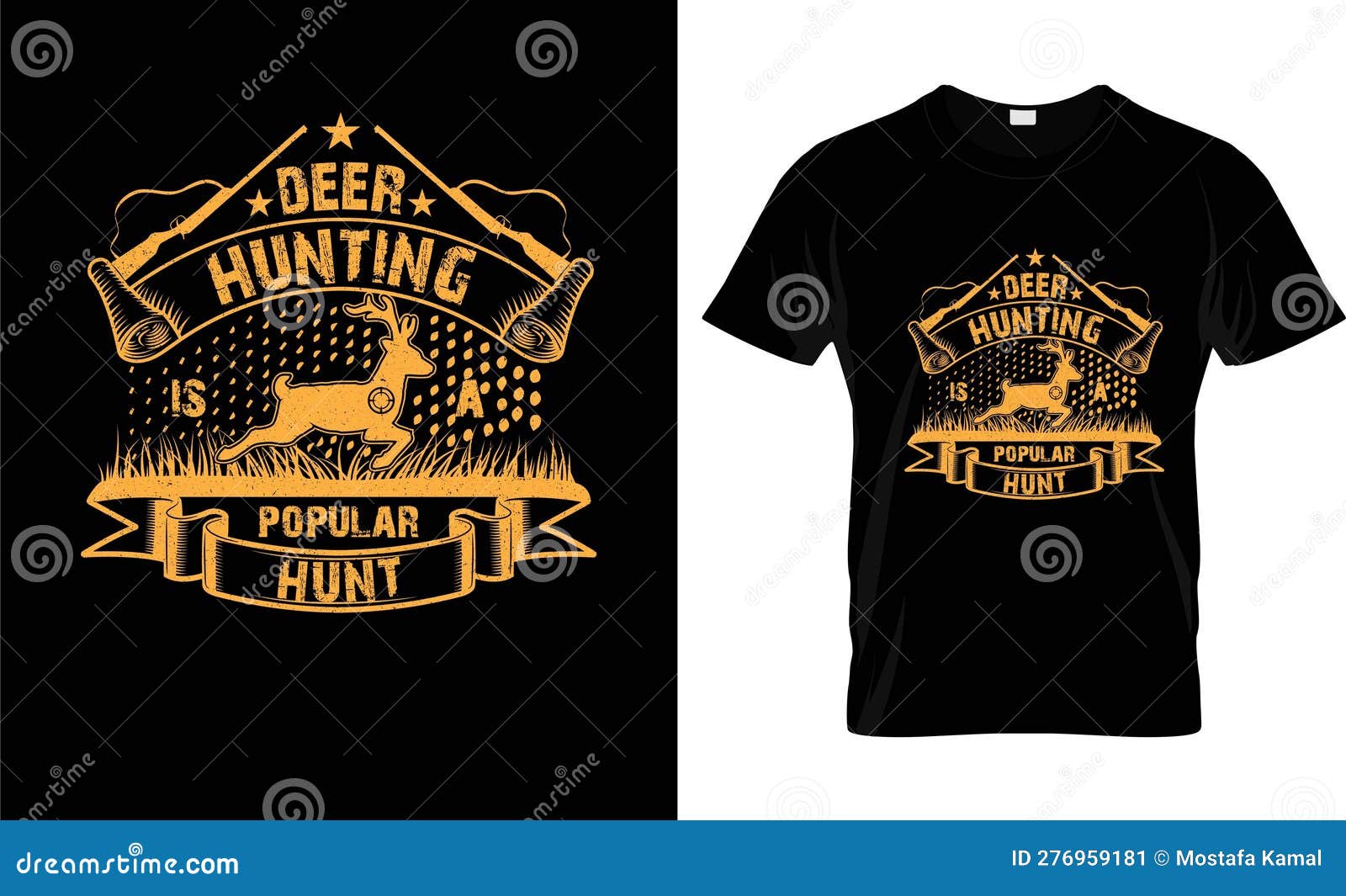 deer-hunting-is-a-popular-hunt-t-shirt-design-stock-vector