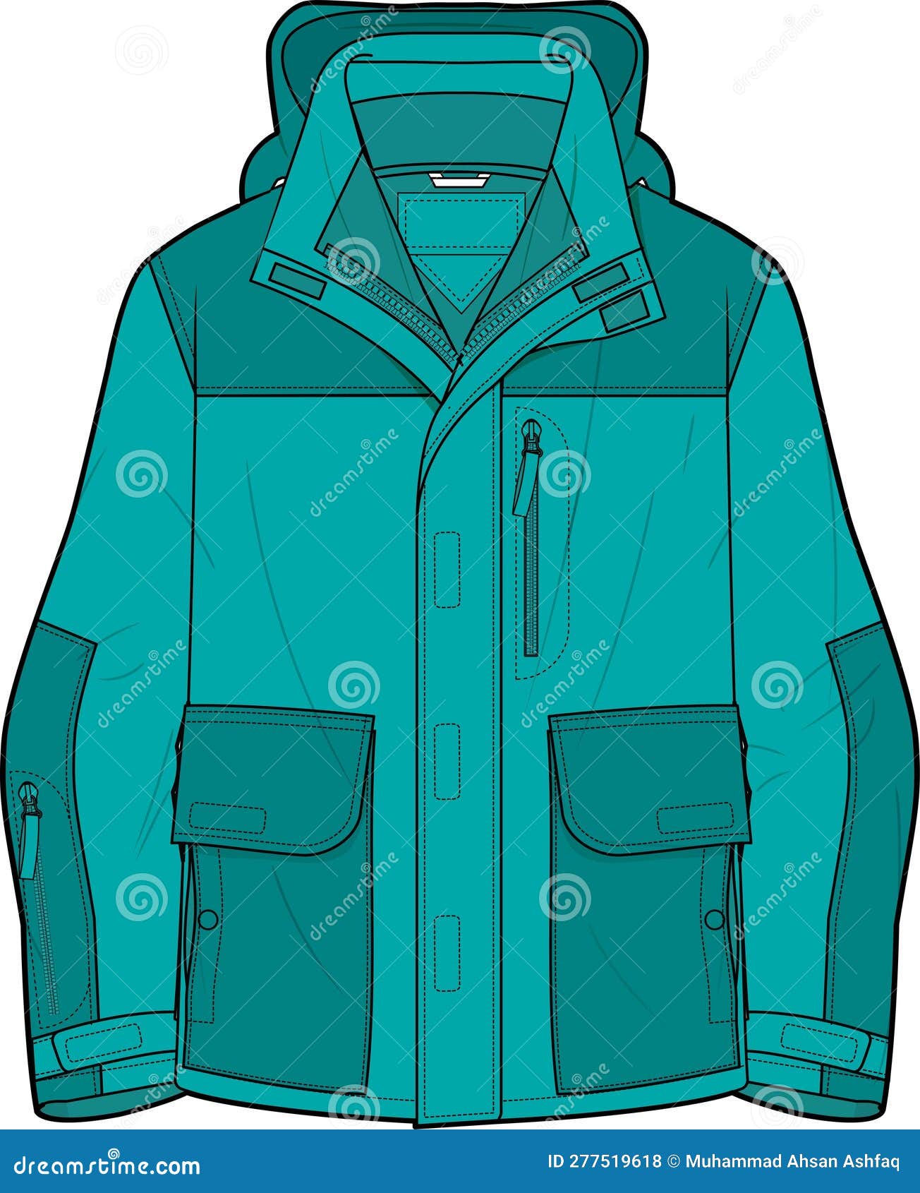 UNISEX WEAR TECHNOLOGY PARKA JACKET VECTOR Stock Vector - Illustration ...