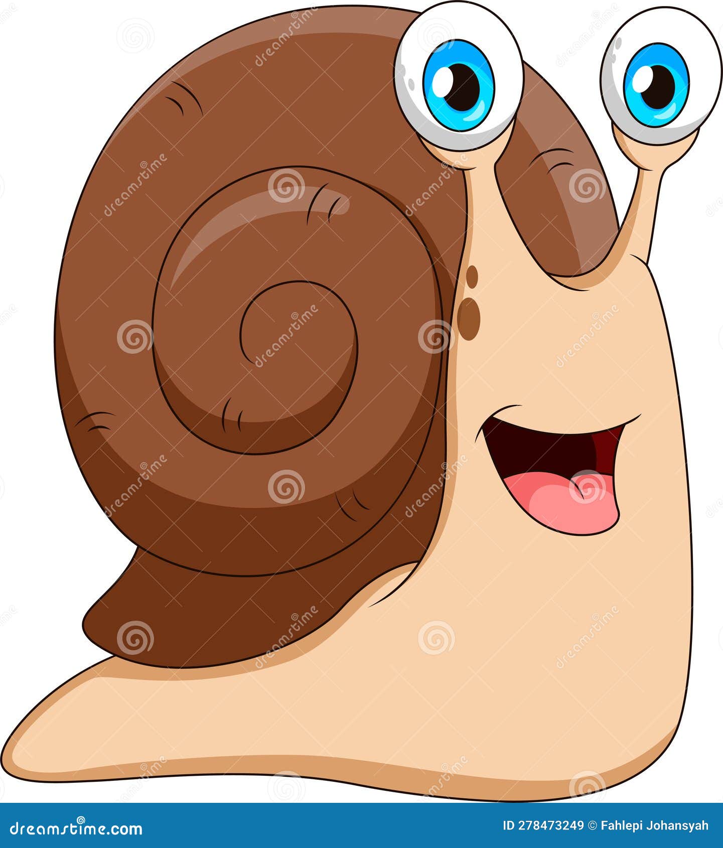 Cartoon Illustration of a Cute Snail Smiling. Stock Vector Illustration of character, graphic