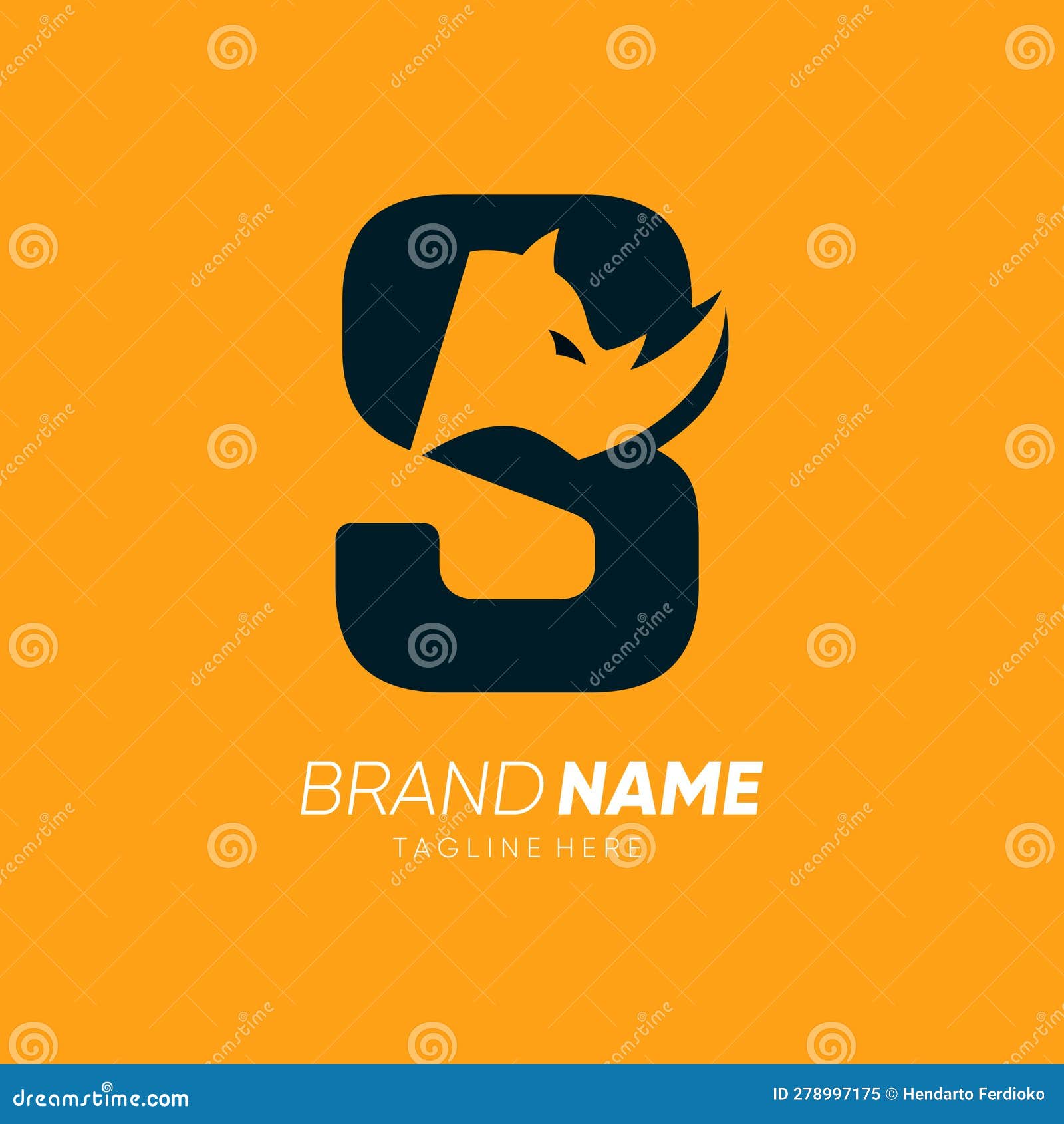 Letter S Rhino Horn Logo Design Vector Icon Graphic Emblem Illustration