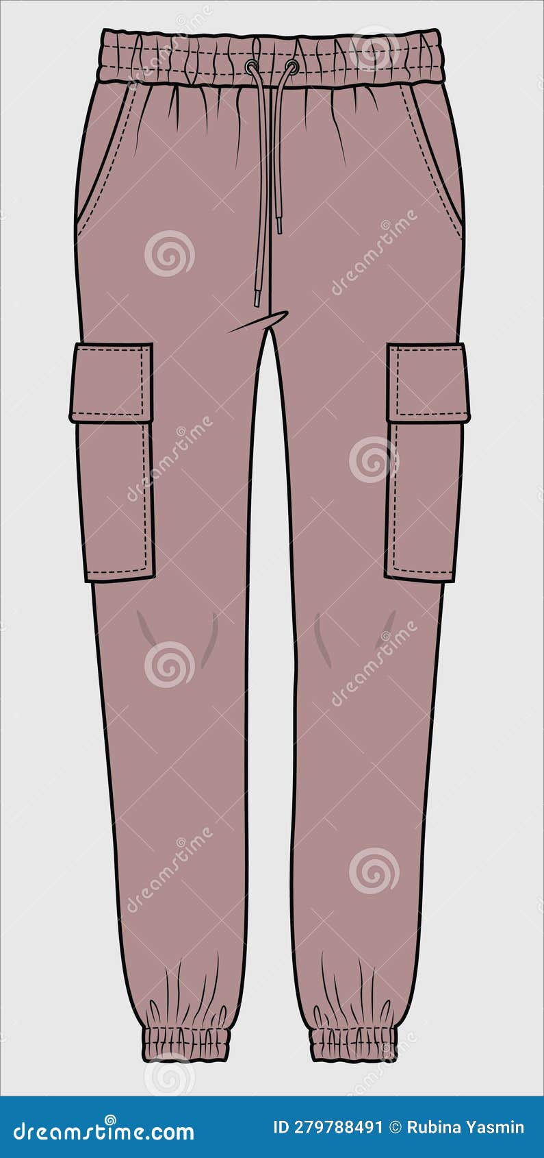 WOMENS and TEEN GIRLS BOTTOM WEAR JOGGERS and TROUSER Stock Vector