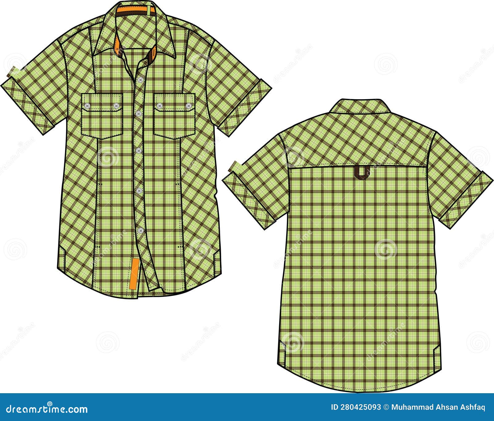 Unisex Wear Dress Shirt stock vector. Illustration of garment - 280425093