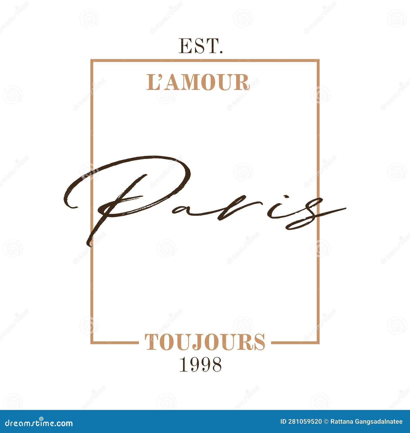 L Amour Toujours Paris, French Means Love always Stock Vector