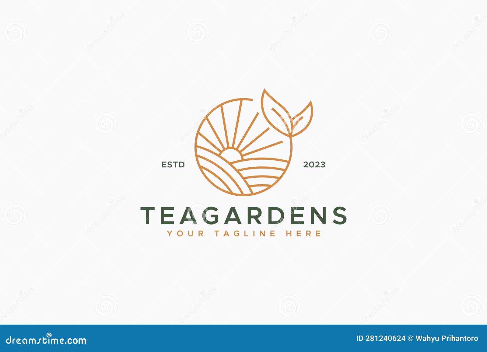 Tea Garden Fresh Field in the Morning Stock Vector Illustration of