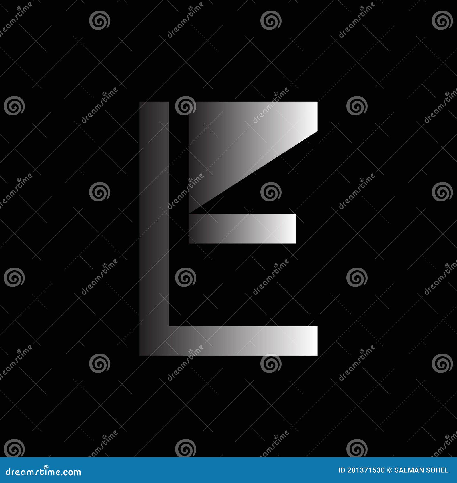 Abstract Letter E Typography Logo Sign Icon Design Stock Illustration