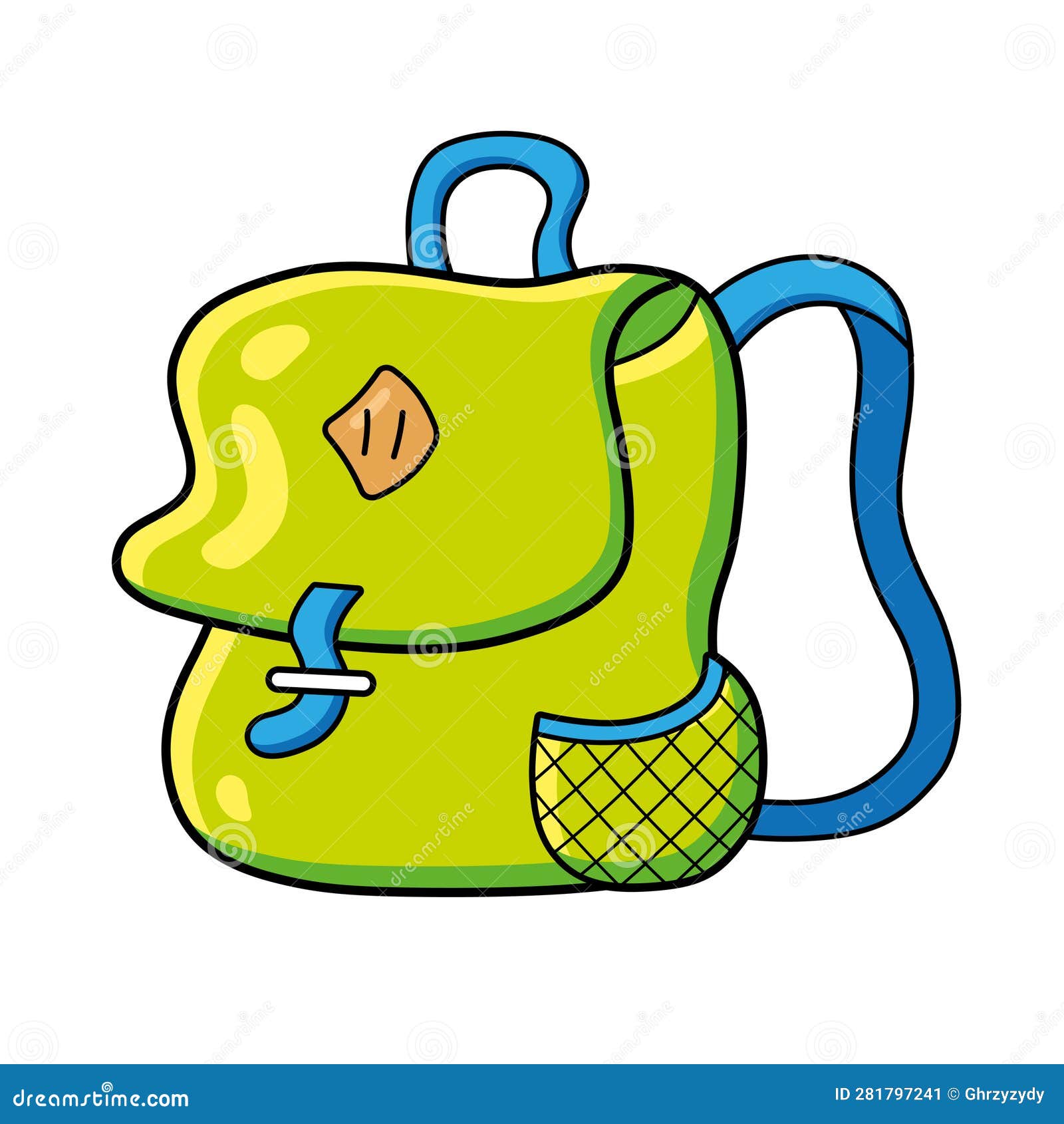 Green backpack isolated stock vector. Illustration of travel 281797241