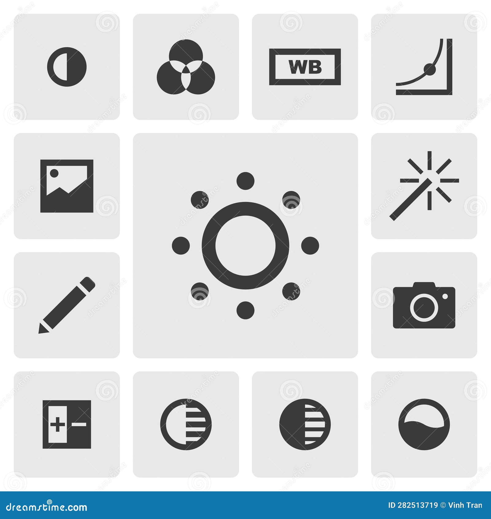Brightness Icon Vector Design. Simple Set of Photo Editor App Icons ...