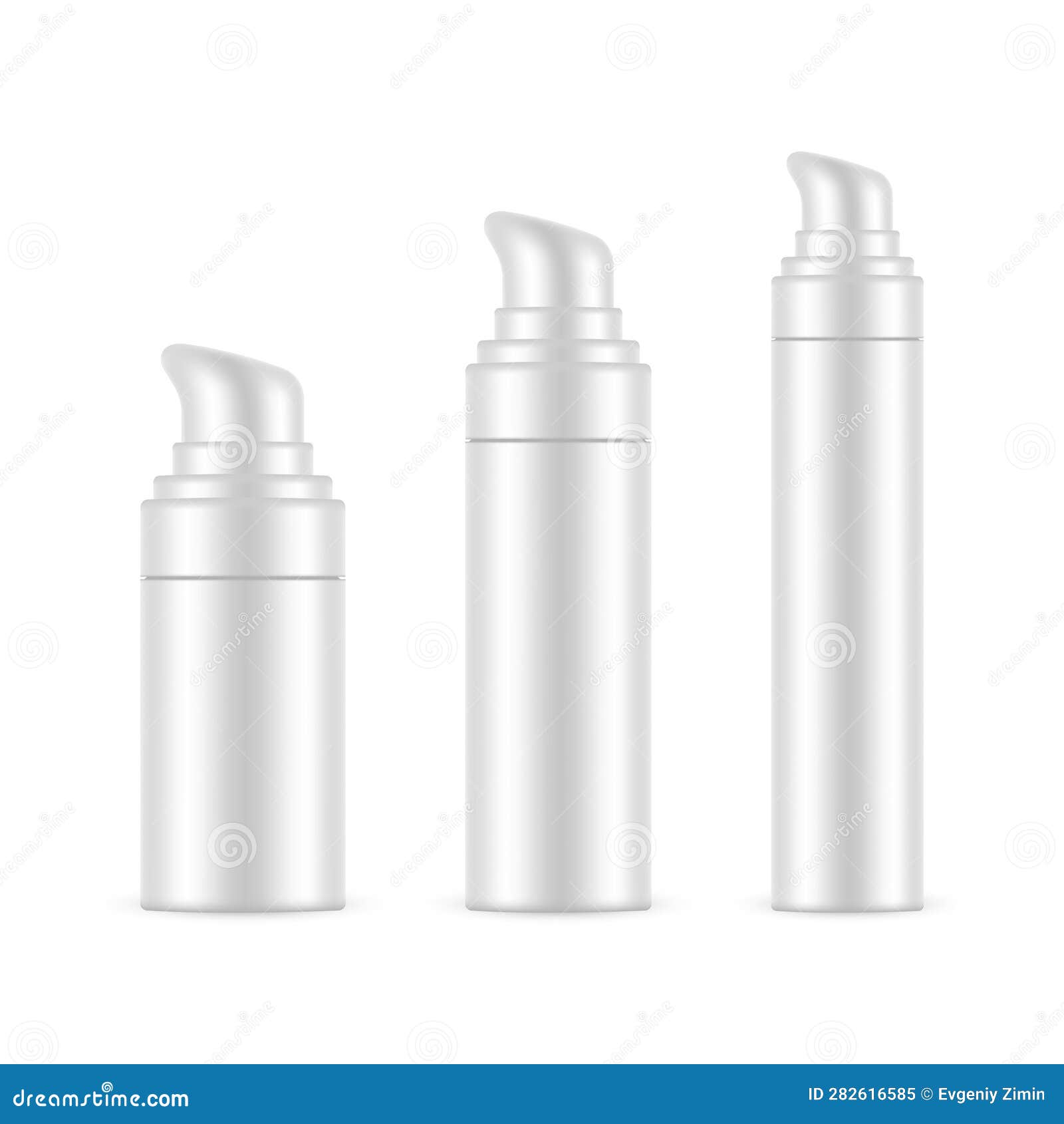 Set of Airless Pump Bottles, Isolated on White Background Stock Vector ...