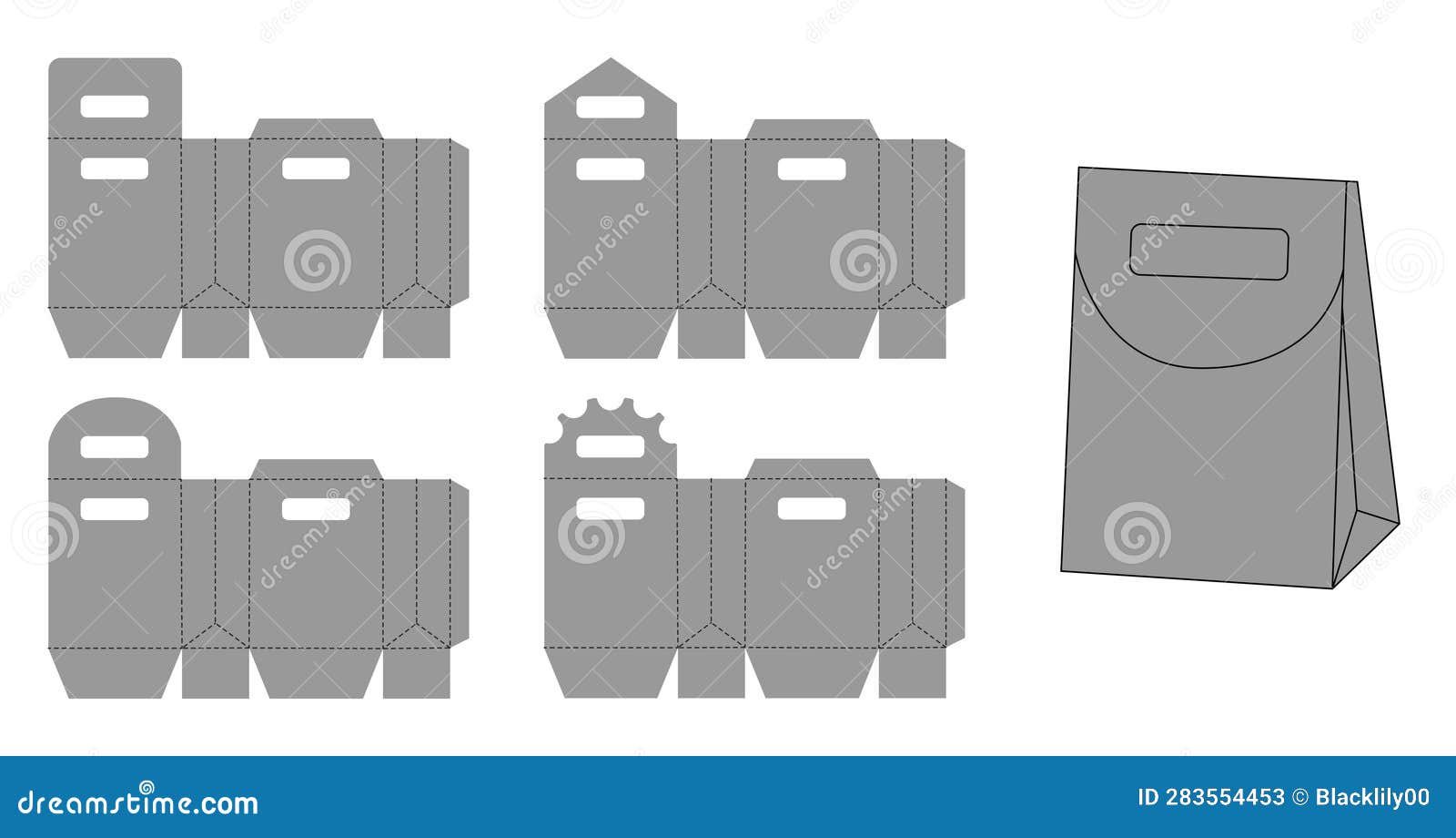 Gift Bags File Cut Template Design Stock Vector Illustration of bags, file 283554453