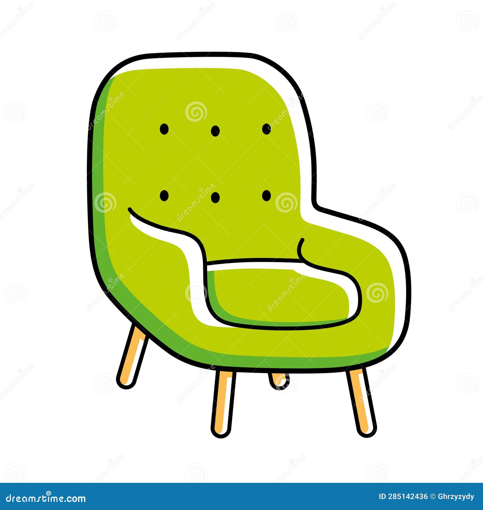 Green armchair isolated stock vector. Illustration of green 285142436