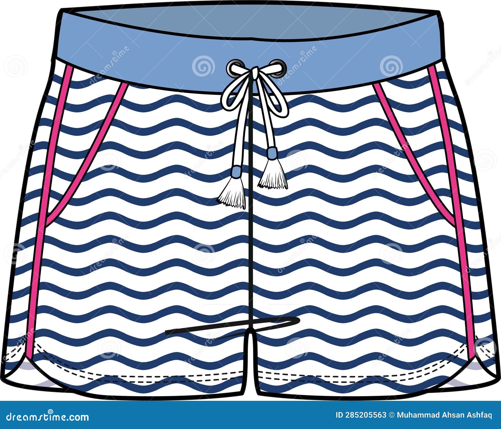 Kid Girls Teens Bottom Wear Shorts Knicker Stock Vector - Illustration ...