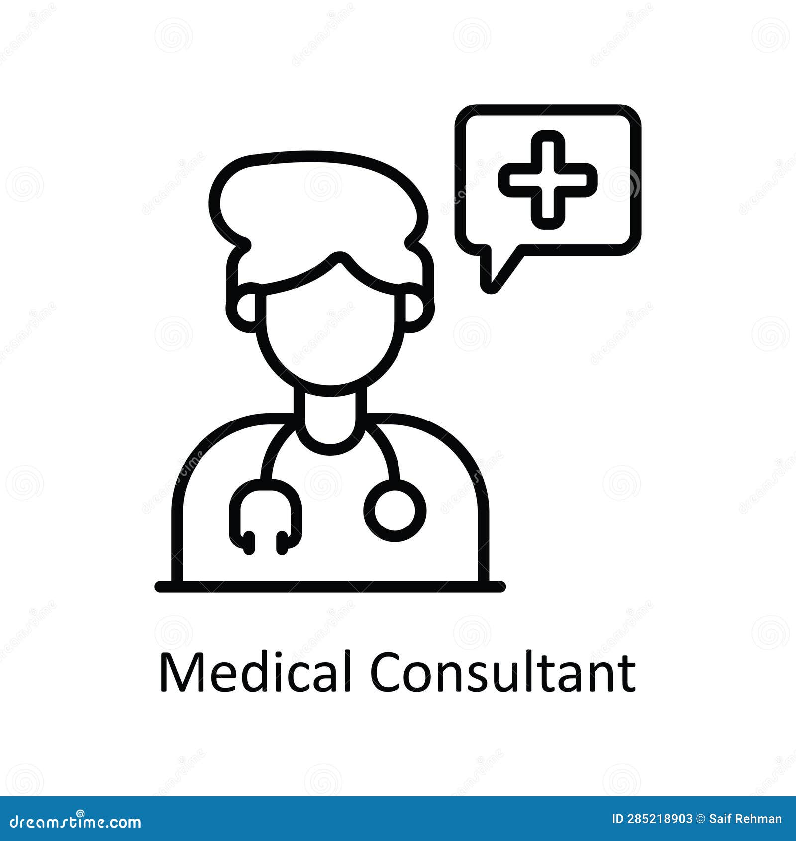 Medical Consultant Vector Outline Icon Design Illustration. Pharmacy
