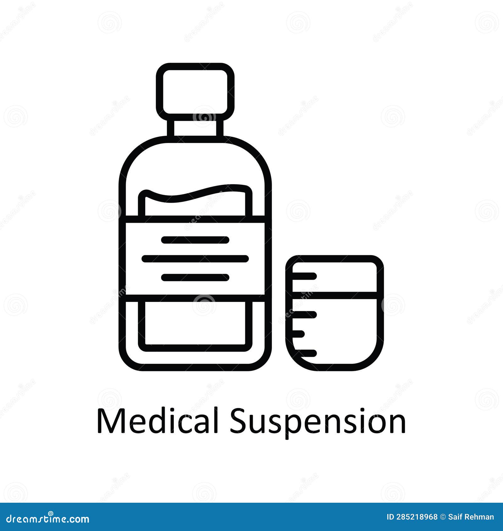 Medical Suspension Vector Outline Icon Design Illustration. Pharmacy