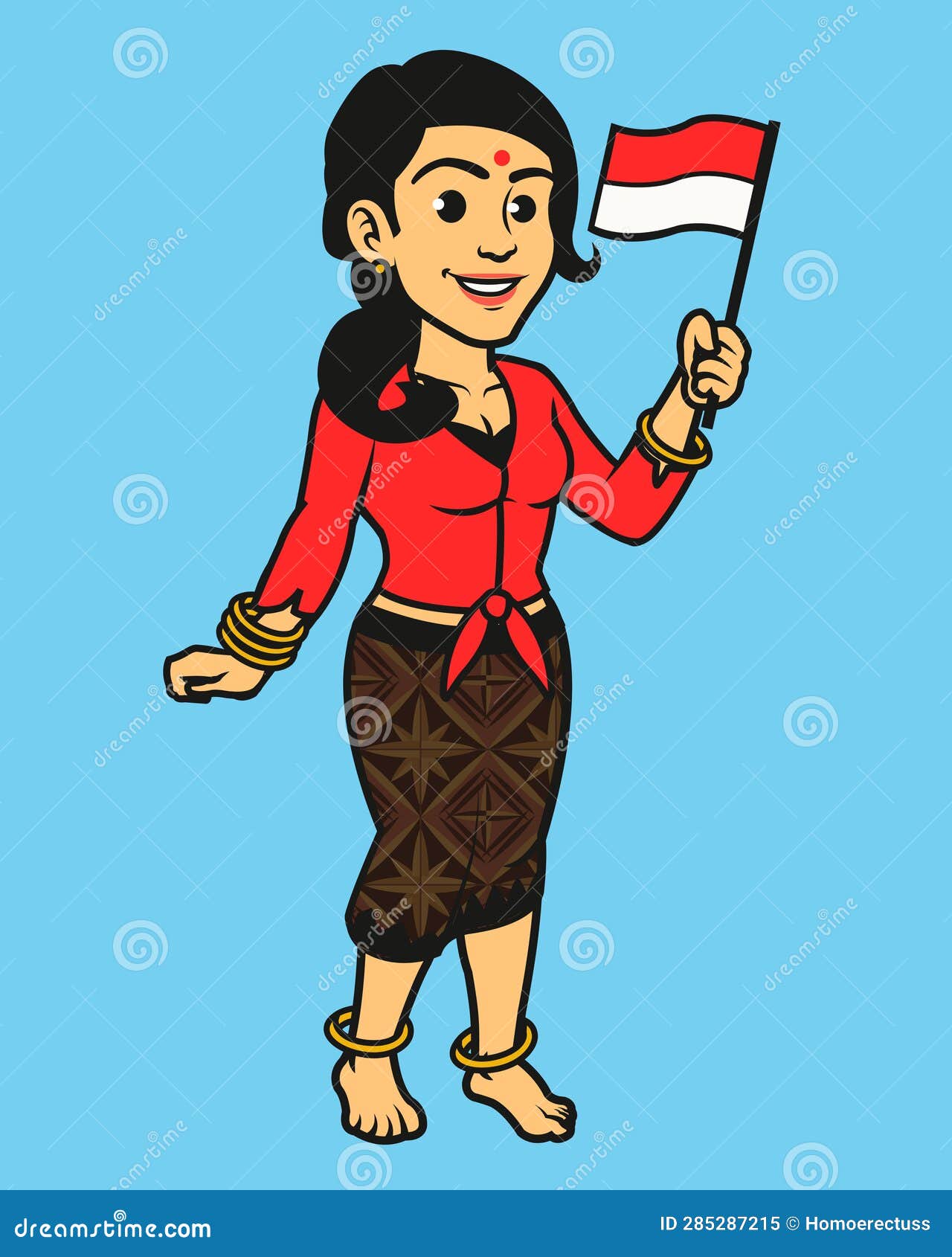 indonesian native madura wearing traditional costume