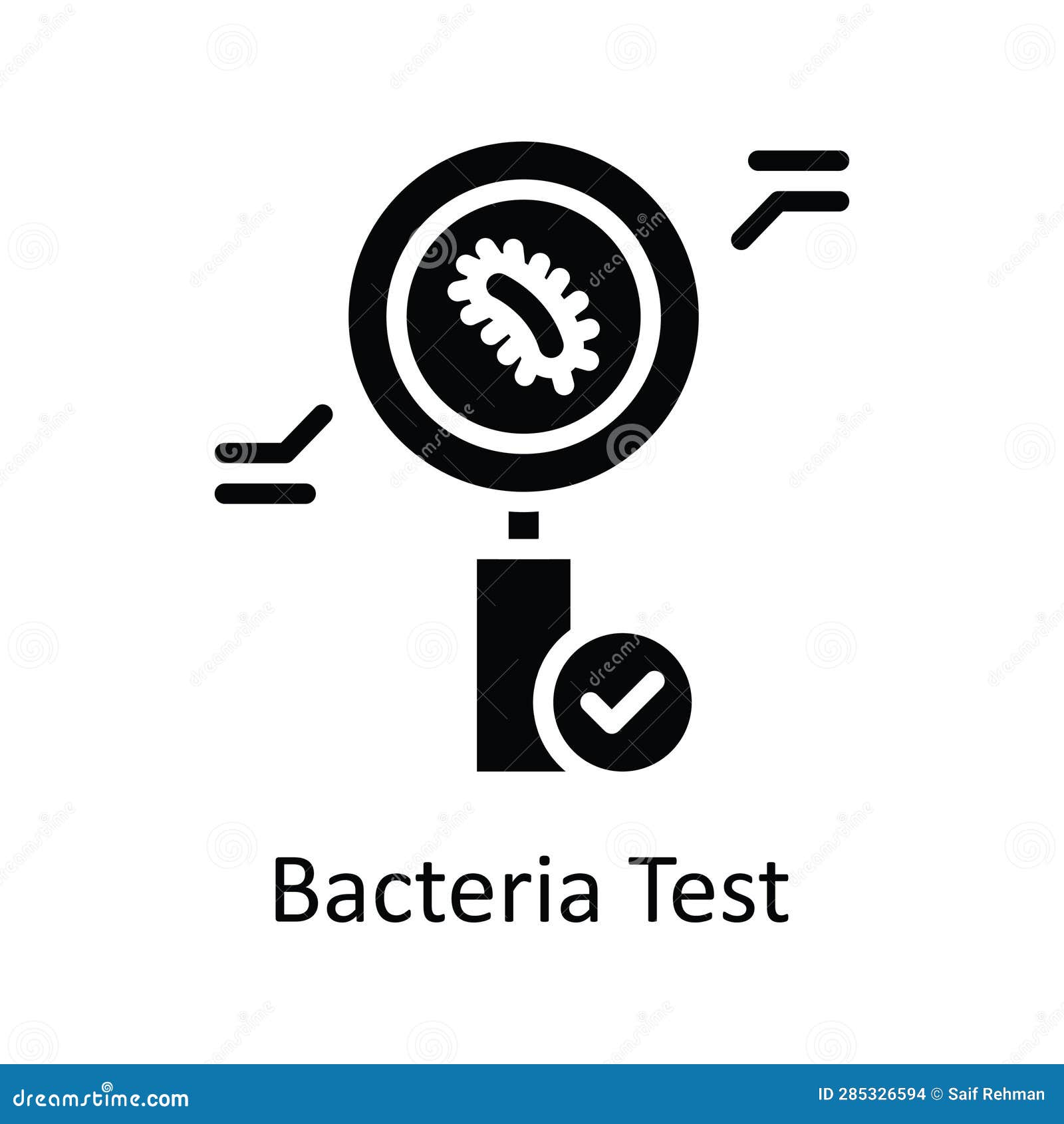 Bacteria Test Vector Solid Icon Design Illustration. Educational