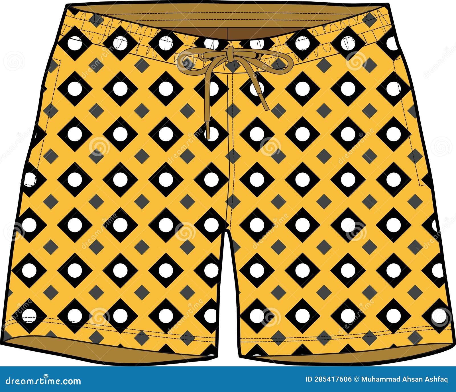 Man and Boys Swim Shorts Knicker Beach and Casual Wear Stock Vector ...