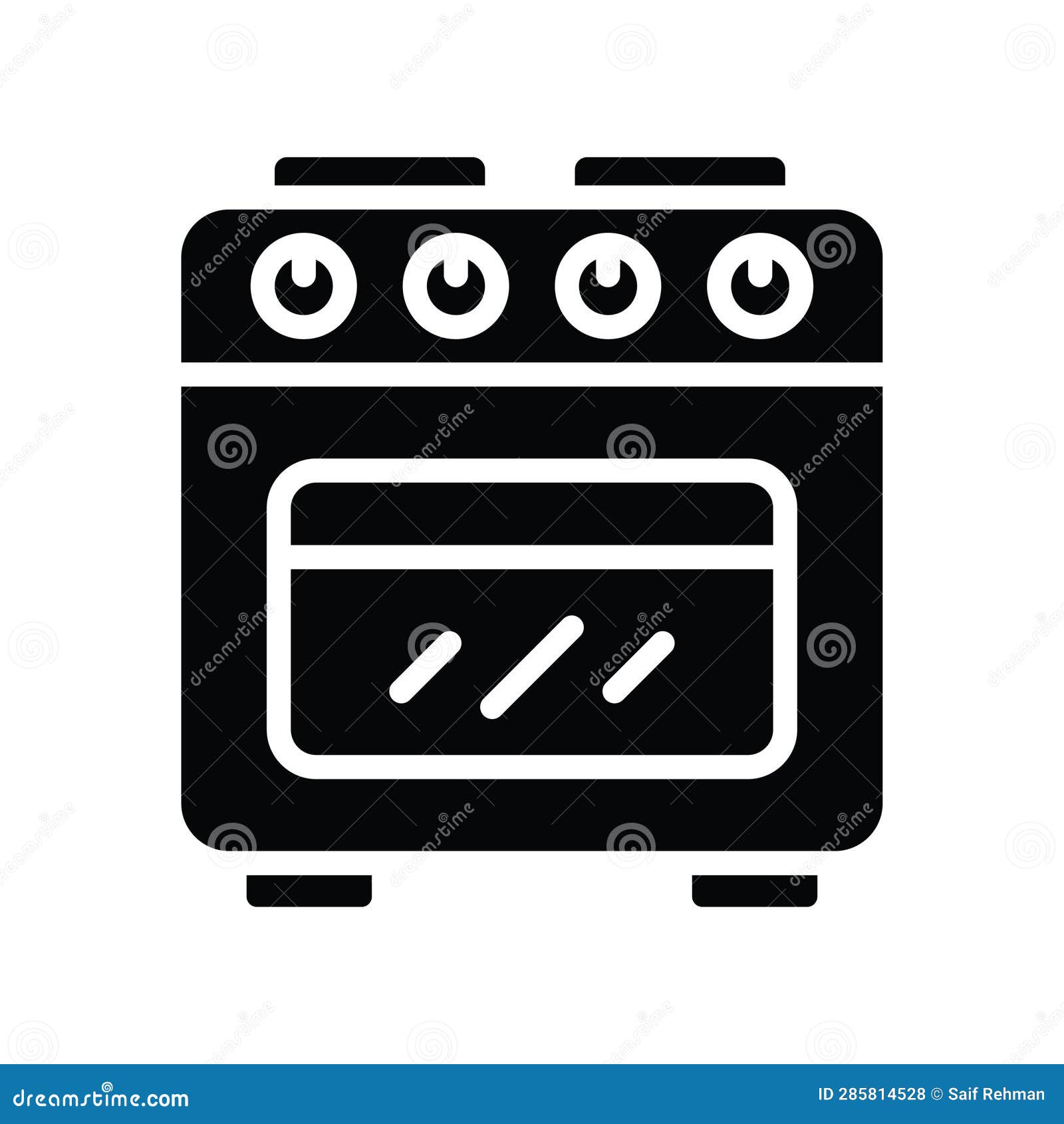 Cooking Range Vector Solid Icon Design Illustration. Housekeeping