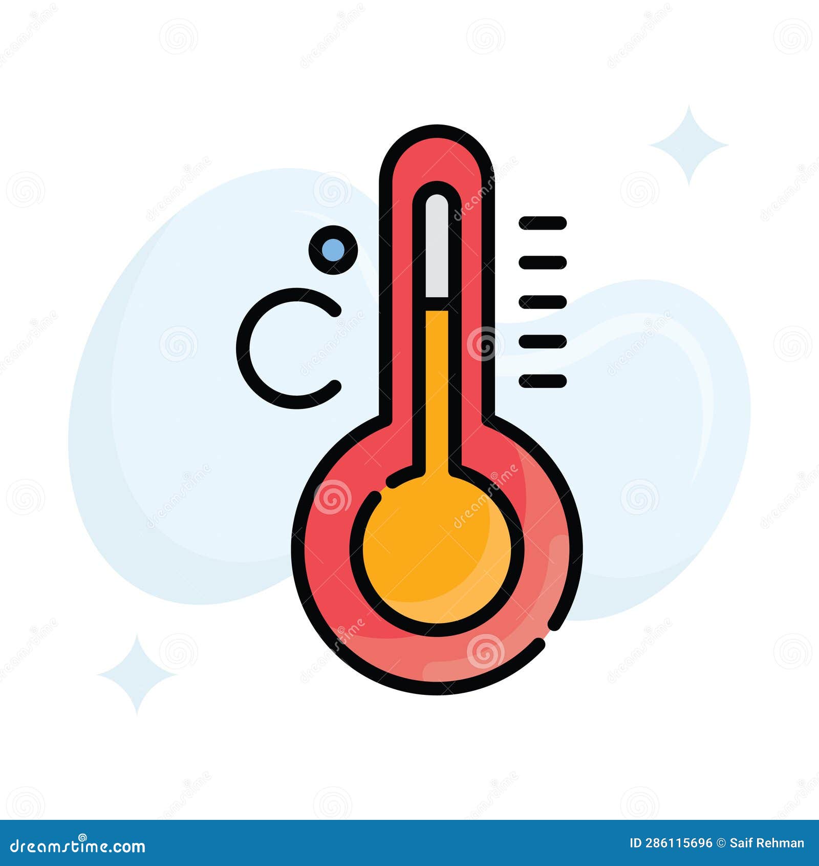 Centigrade Vector Filled Outline with Background Icon Design Illustration. Stock Illustration