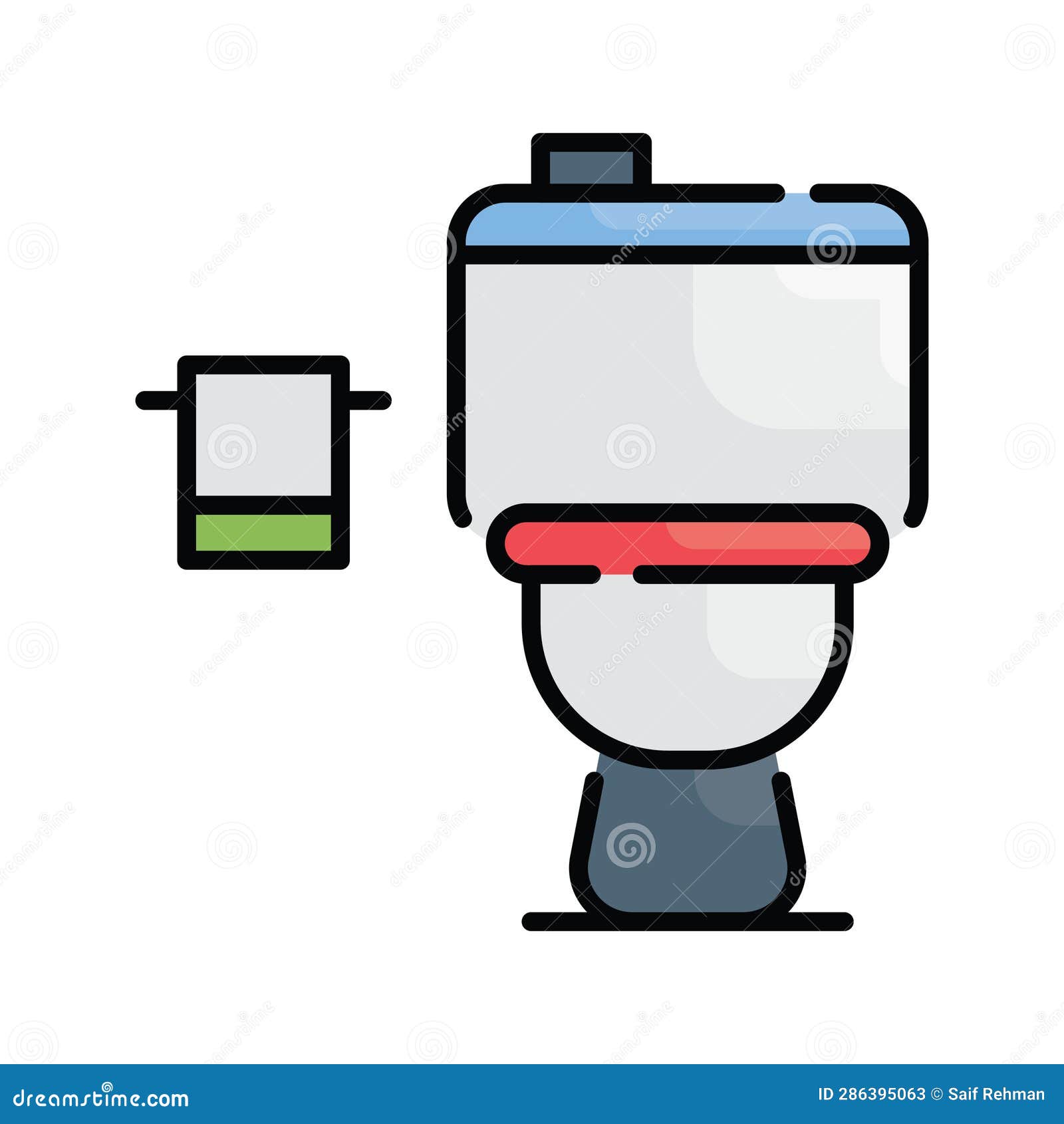 Toilet Hygiene Vector Filled Outline Icon Style Illustration. EPS 10