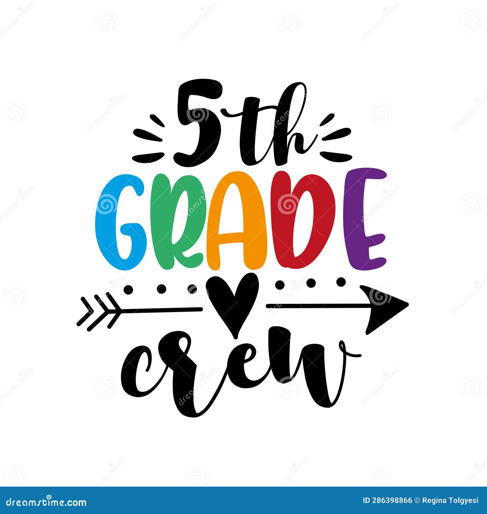 5th Grade Crew Calligraphy Hand Lettering Isolated On White