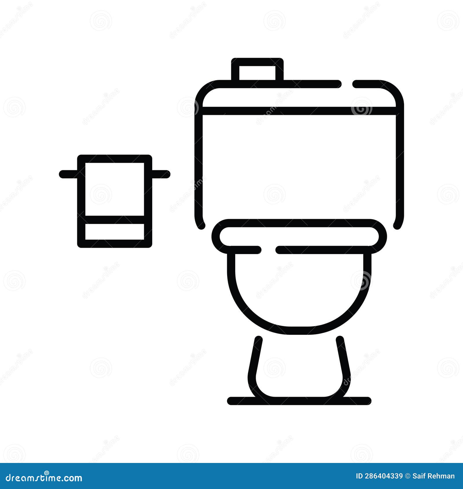 Toilet Hygiene Vector Outline Icon Style Illustration. EPS 10 File