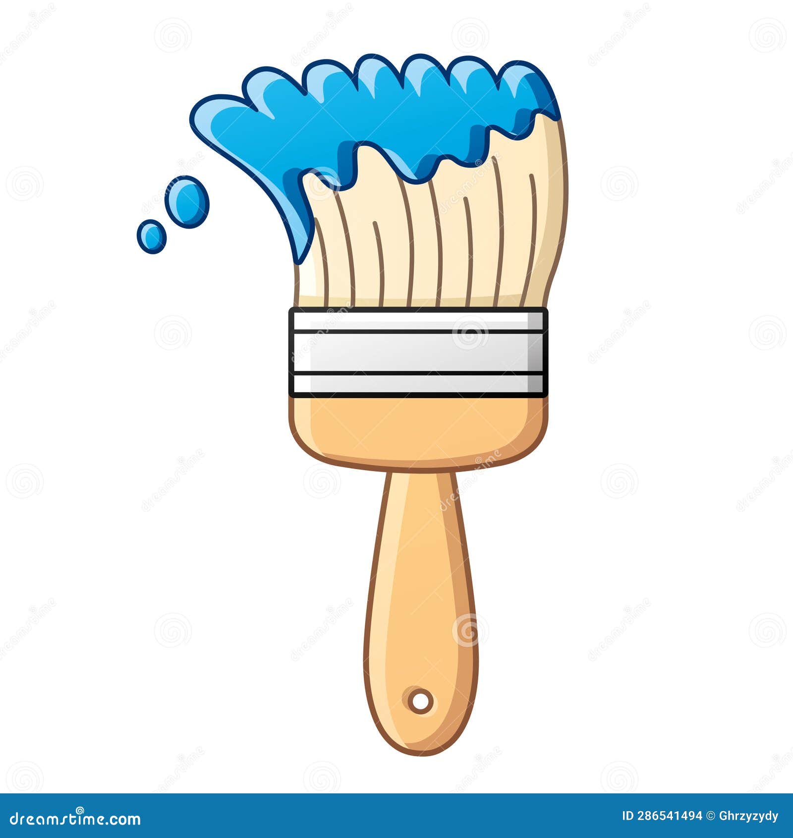 Blue paintbrush isolated stock vector. Illustration of vector - 286541494