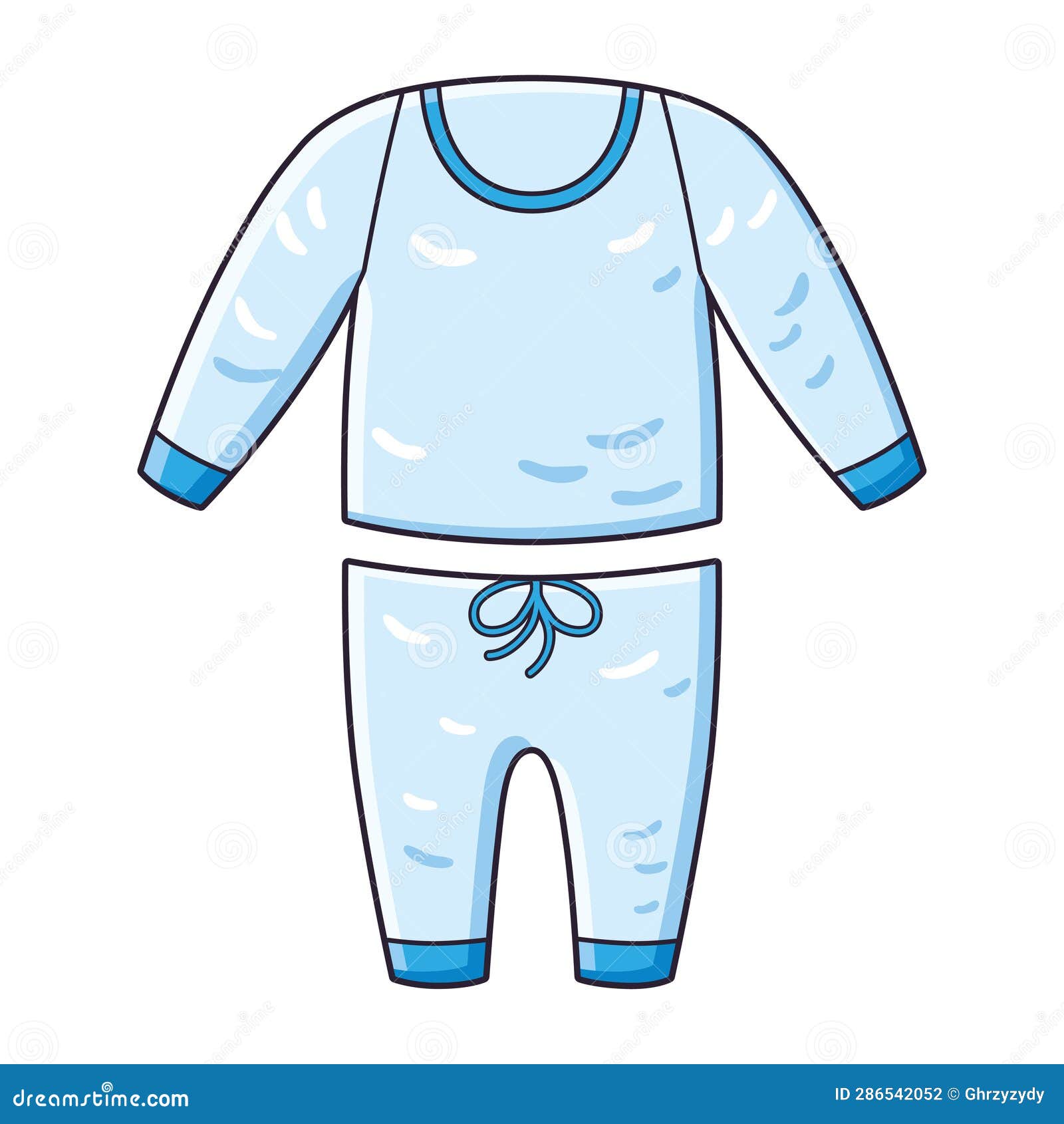 Blue kid pajamas stock vector. Illustration of bedroom - 286542052