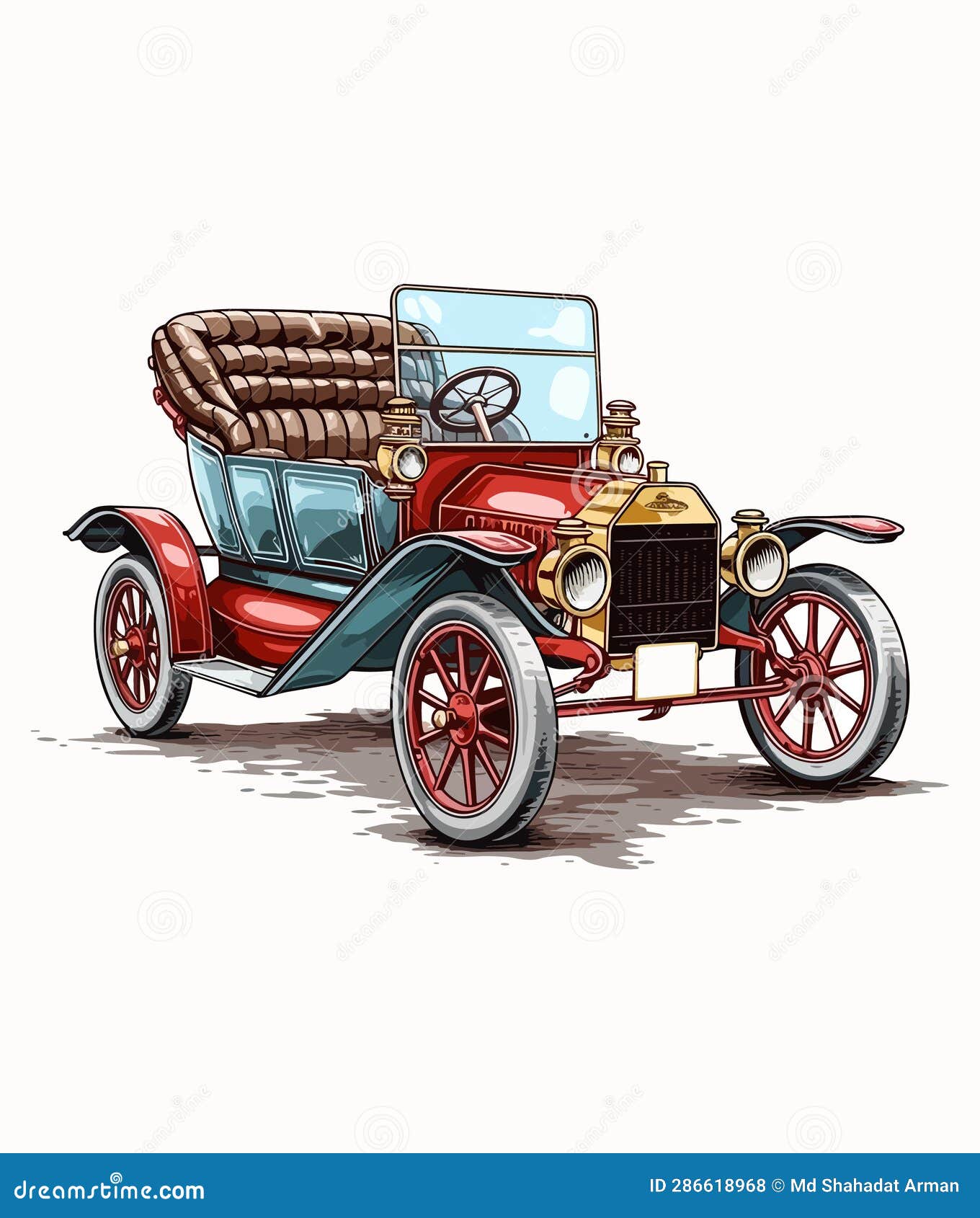 Classic American Car Style. Vintage Vehicle Vector Illustration