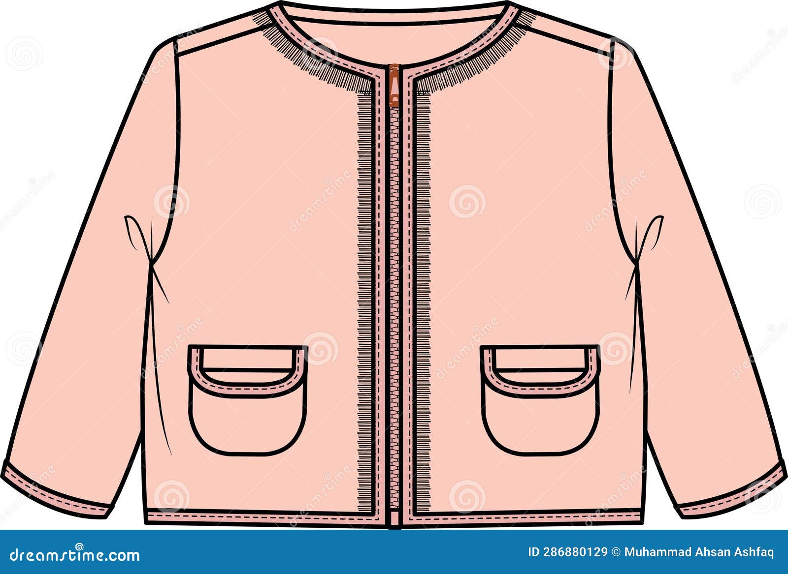 Kids Outer Wear Fringe Jacket Stock Vector Illustration of baby