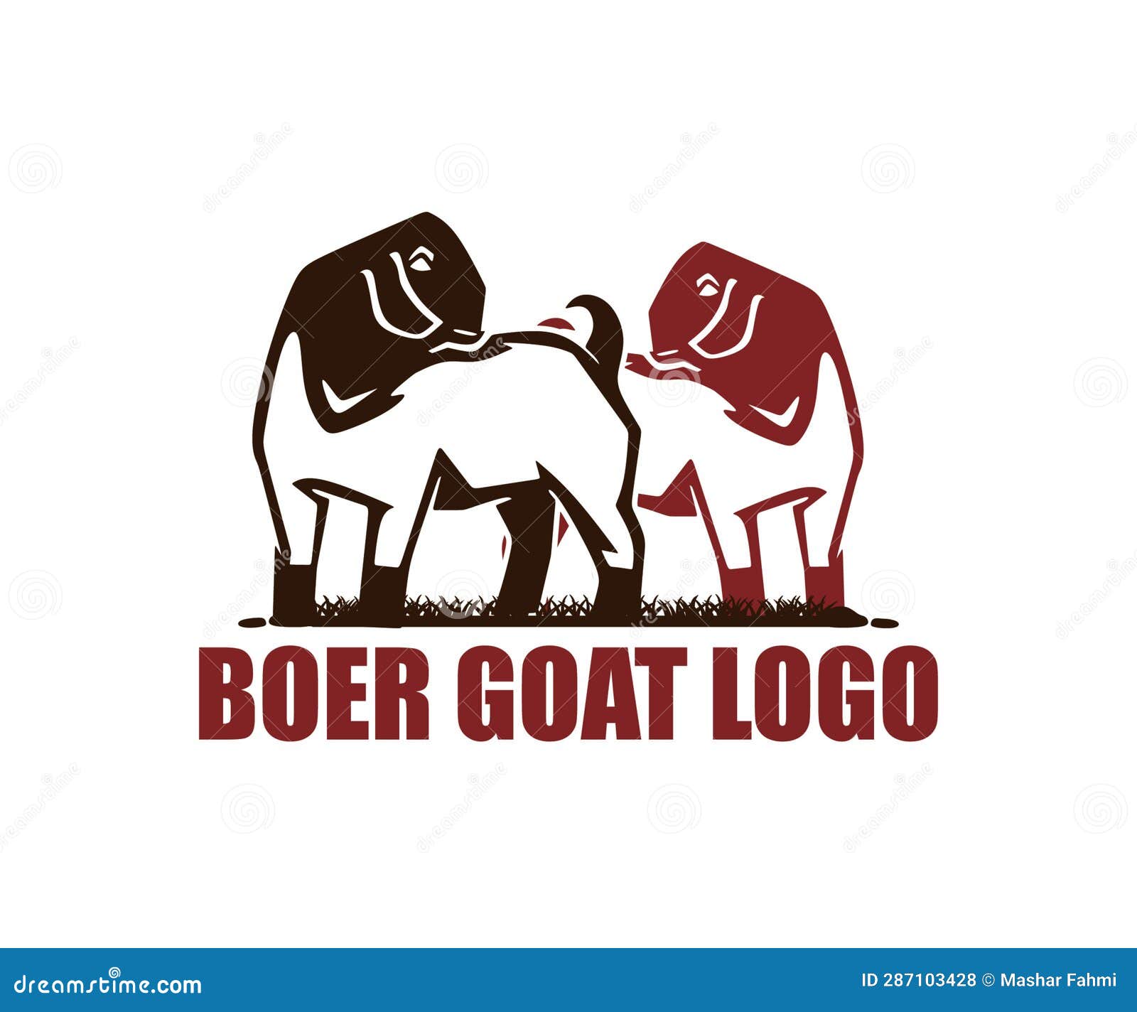 RED HEAD BOER GOAT LOGO stock vector. Illustration of food 287103428