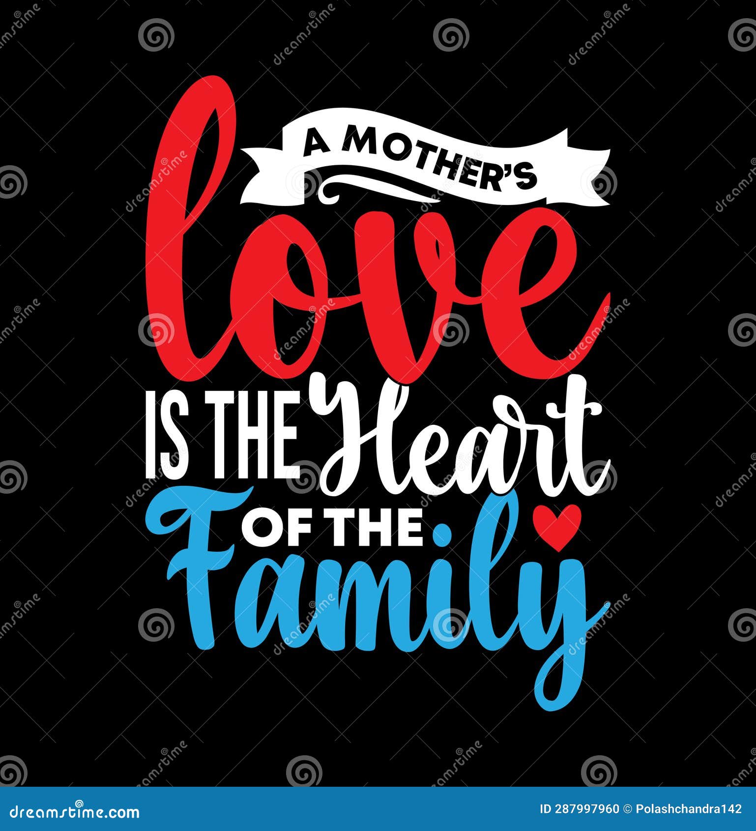 A Mother’s Love is the Heart of the Family Motivational Saying Heart