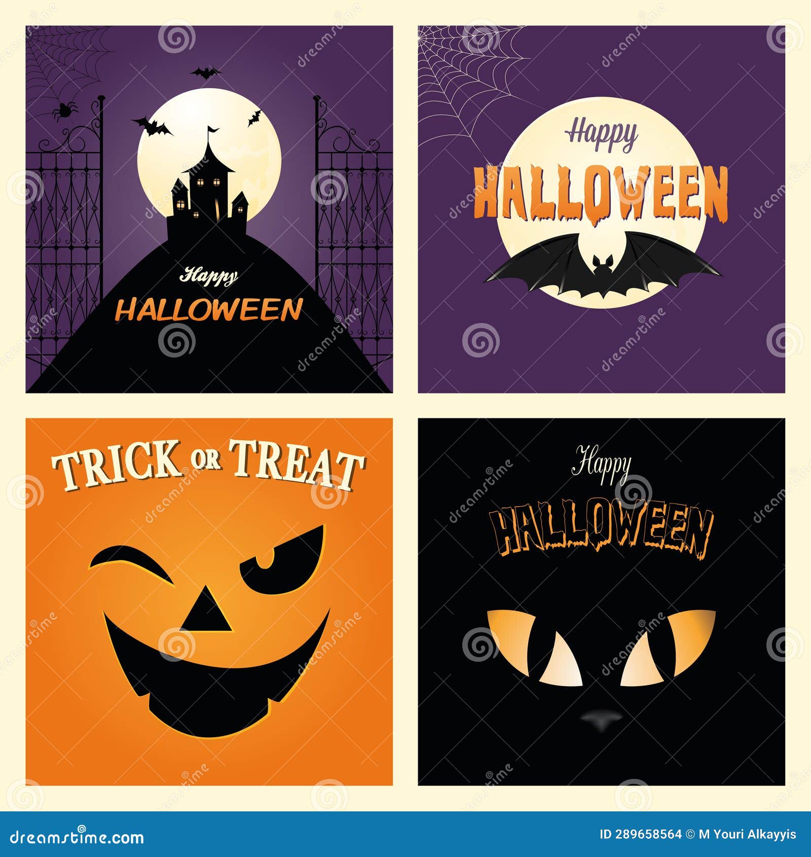 Halloween Vectors, Illustrations, Emojis, and Patterns Stock Vector