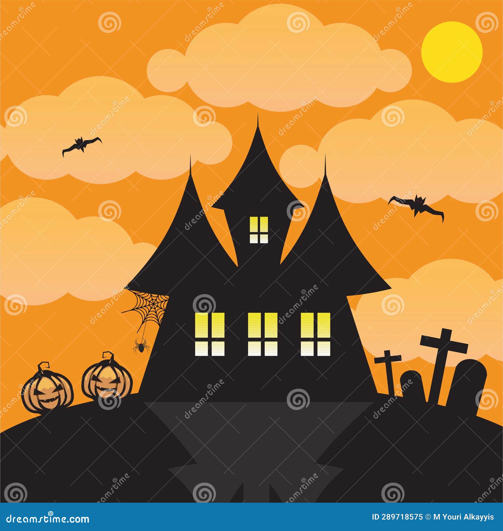 Halloween Vectors, Illustrations, Emojis, and Patterns. Stock Vector