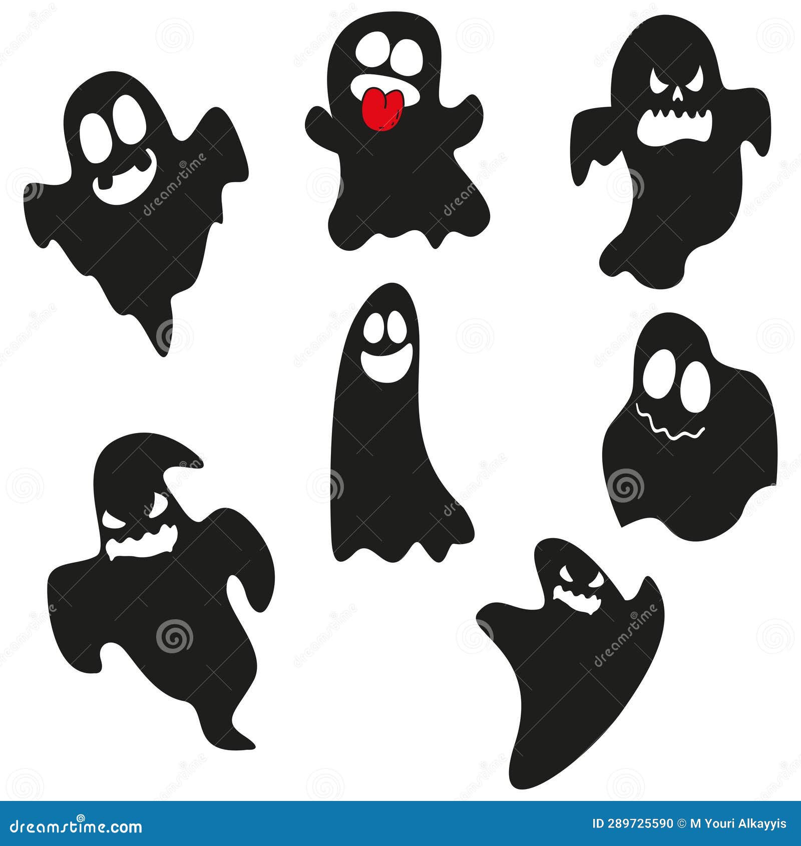 Halloween Vectors, Illustrations, Emojis, and Patterns. Stock Vector