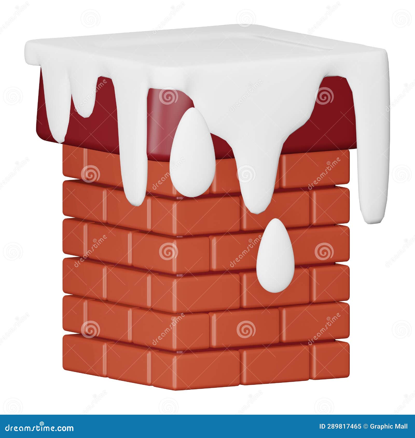 Chimney 3d Rendering Isometric Icon. Stock Vector Illustration of