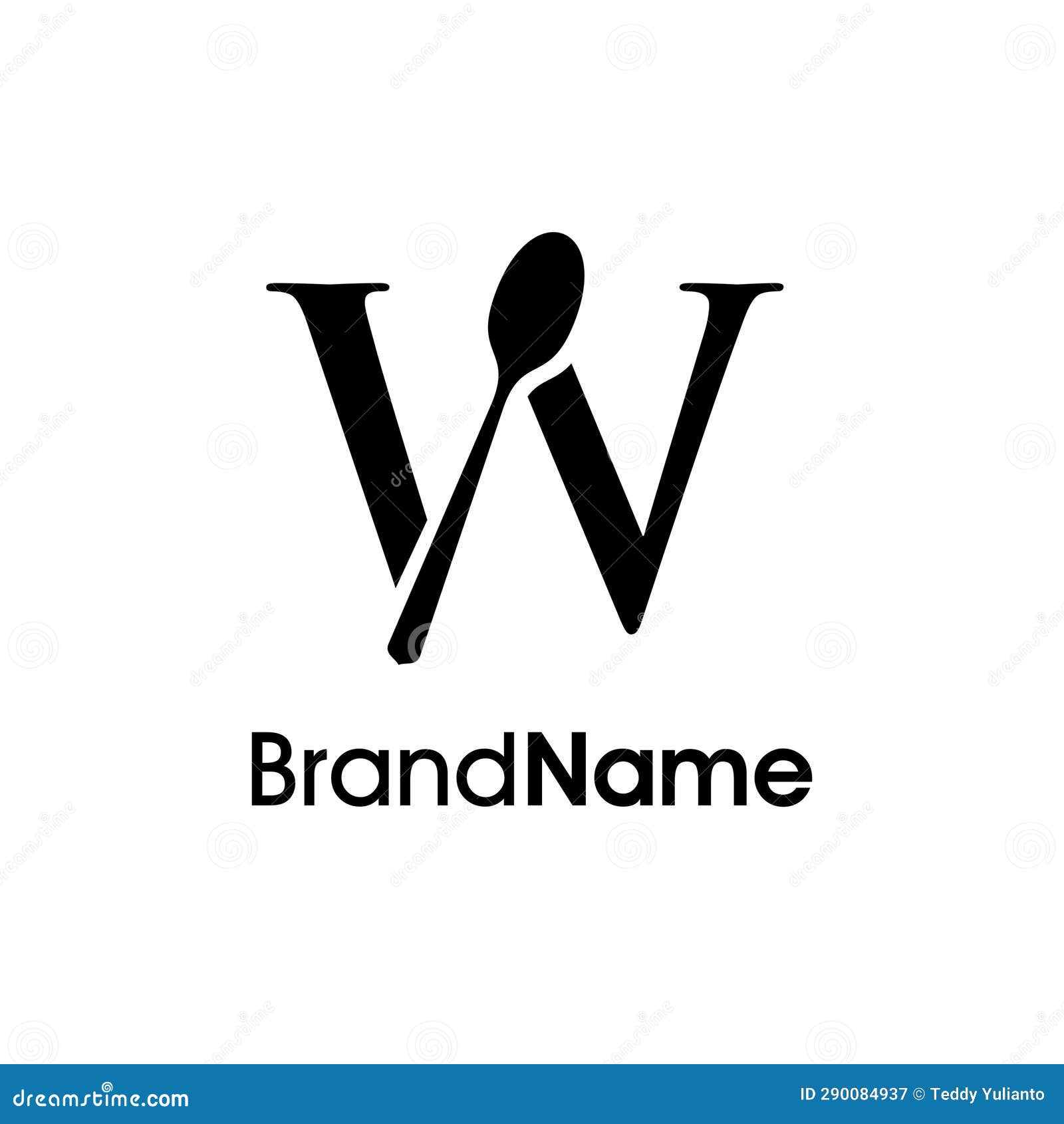 Luxury Initial W Spoon Logo Stock Illustration Illustration of logo