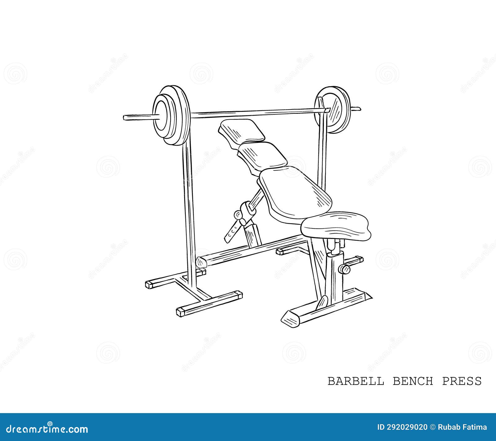 Barbell bench press stock illustration. Illustration of bodybuilder