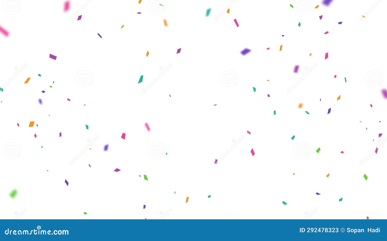 Colorful Confetti Banner Isolated on Transparent Background Stock