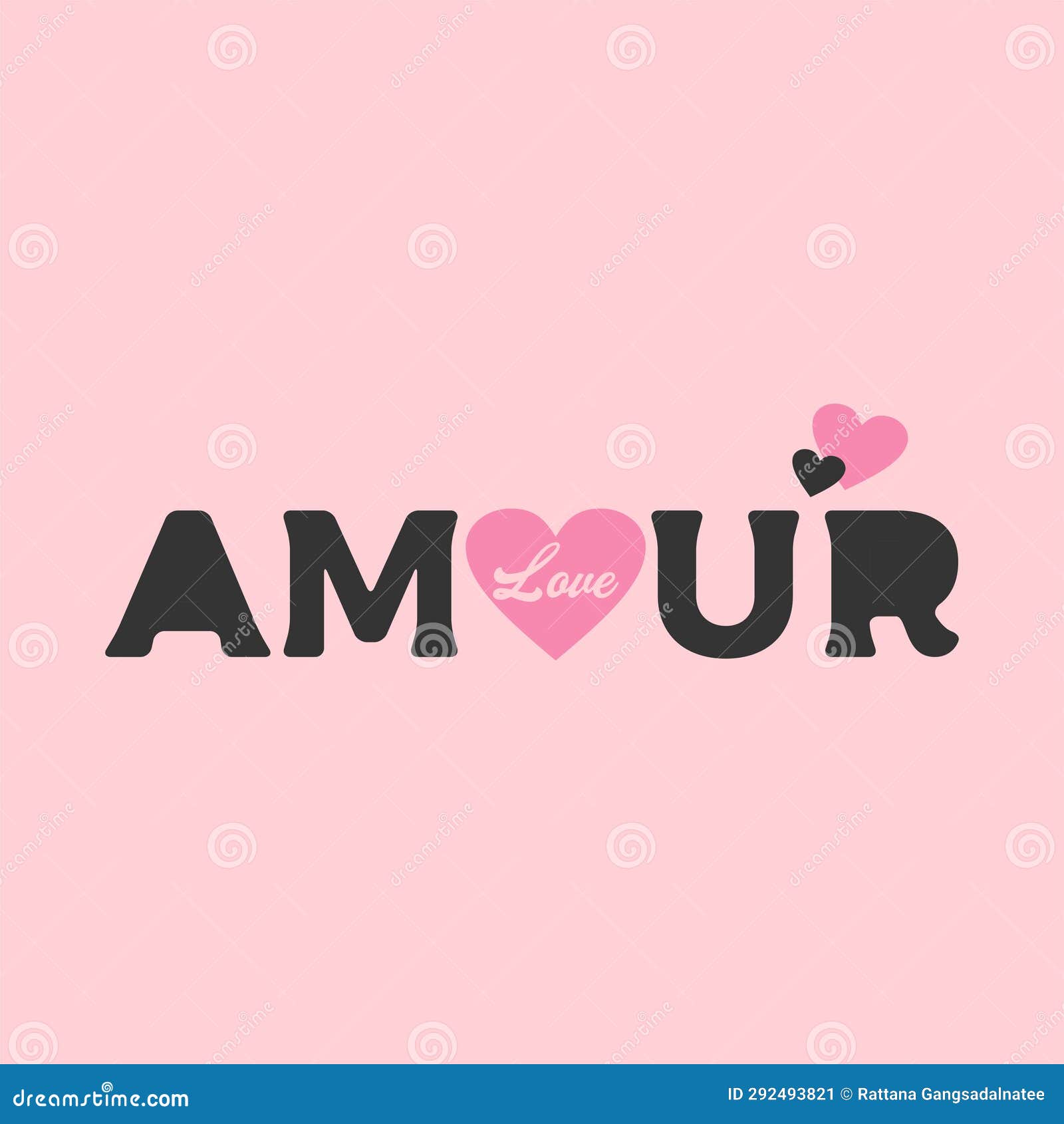 Amour French Means Love, Graphic Design Print Tshirts Stock Vector