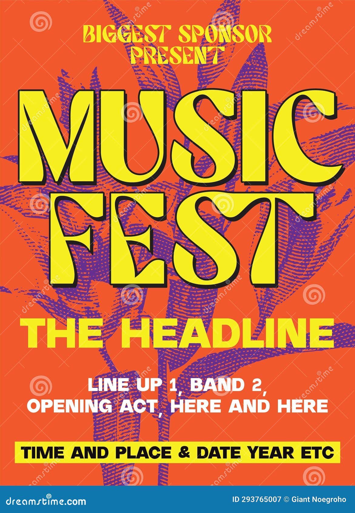 Music Festival Poster, Concert Poster Design, Music Show Template, Band Music Show Design