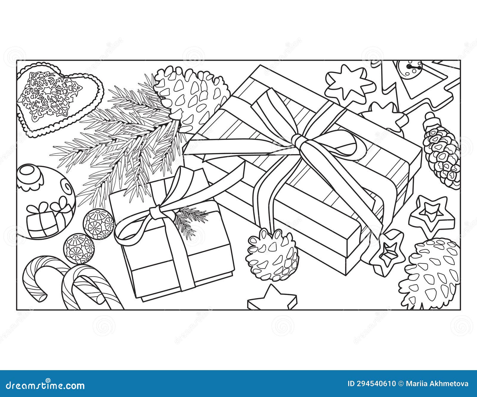 Christmas Aesthetics Coloring Book for Adults Stock Vector ...