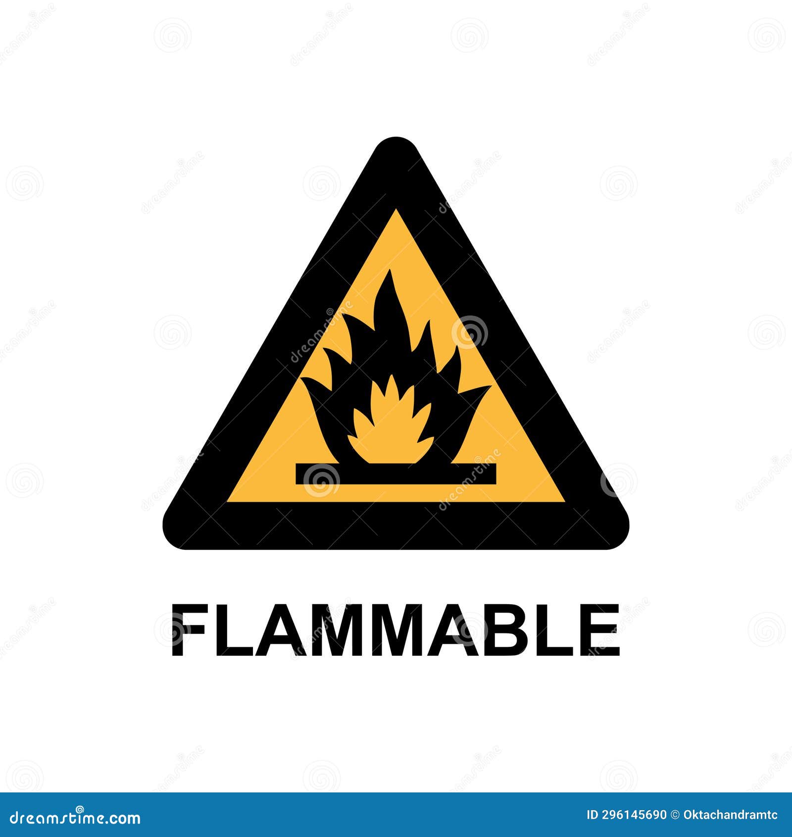 Flammable Materials Warning Sign, Caution Fire Sign Yellow, Gas Hazard