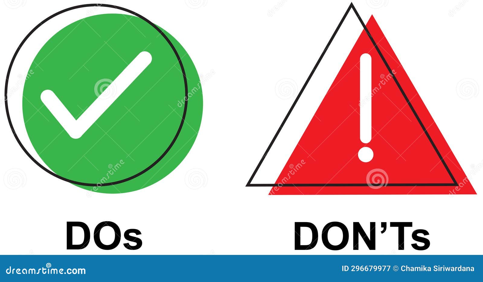 do and don't or good and bad icons or positive and negative symbo