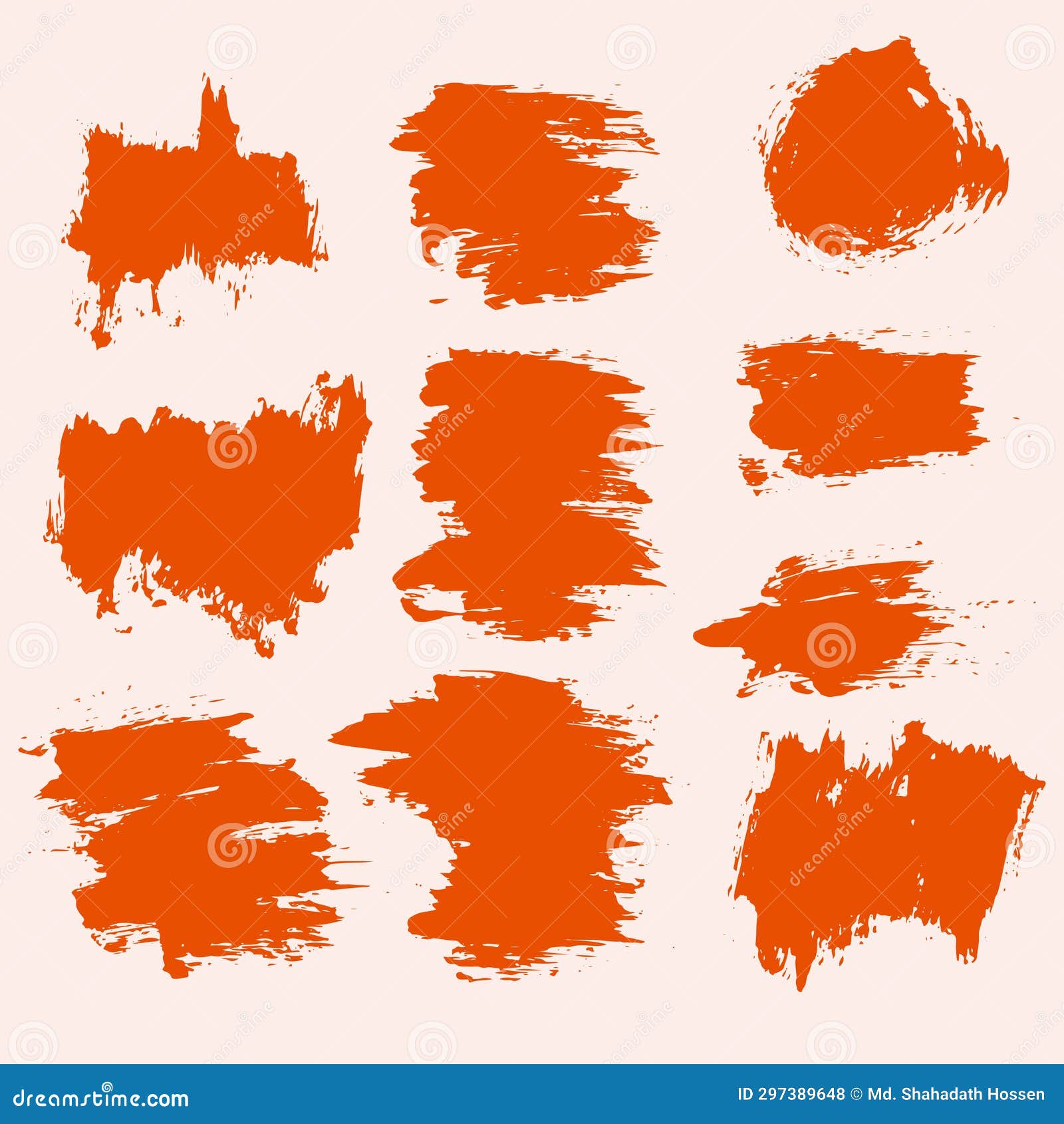 Paint Brush Stroke Template Collection Stock Vector Illustration of
