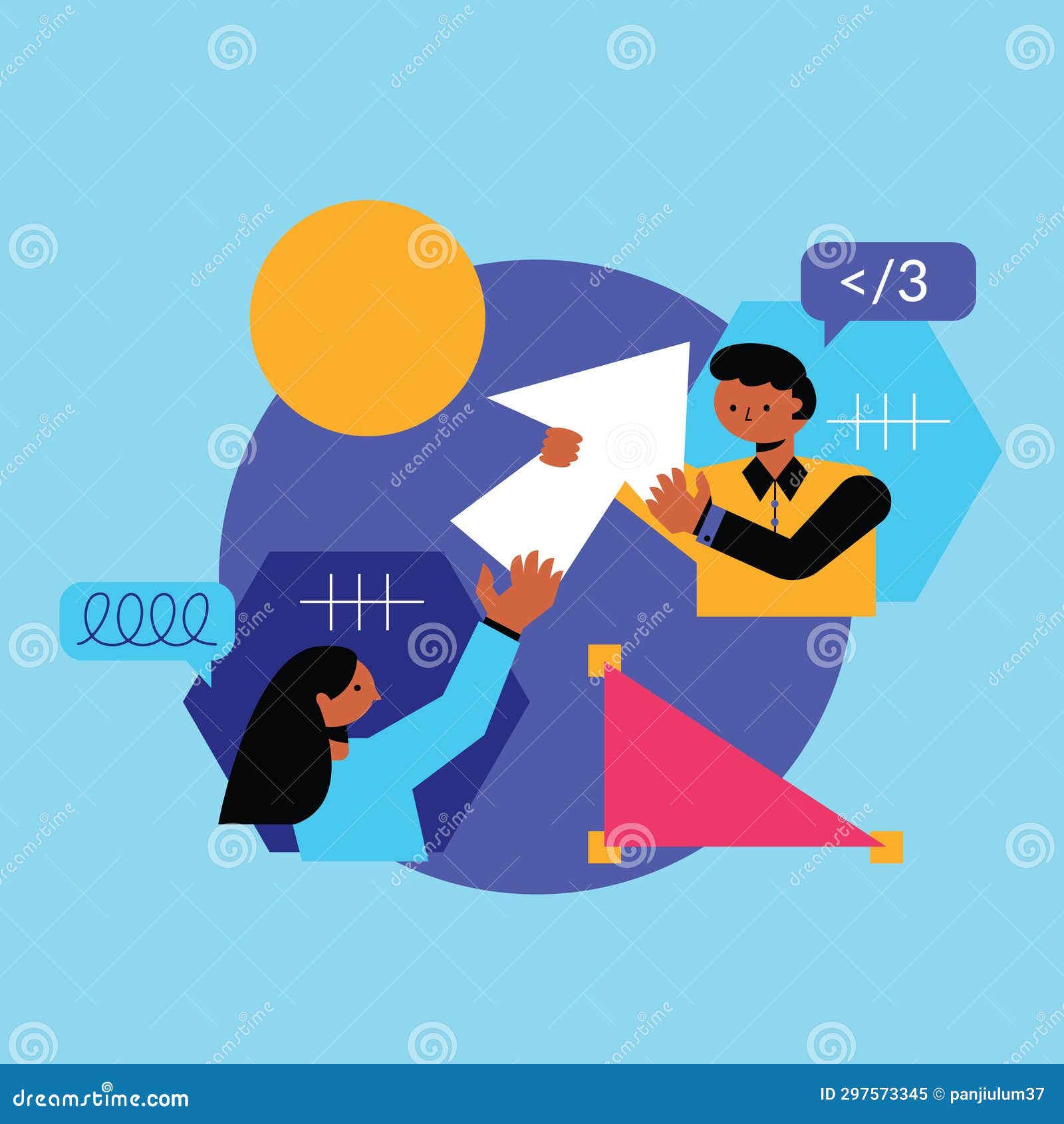 Vector Illustration Infinite Possibilities Teamwork Art Stock Vector