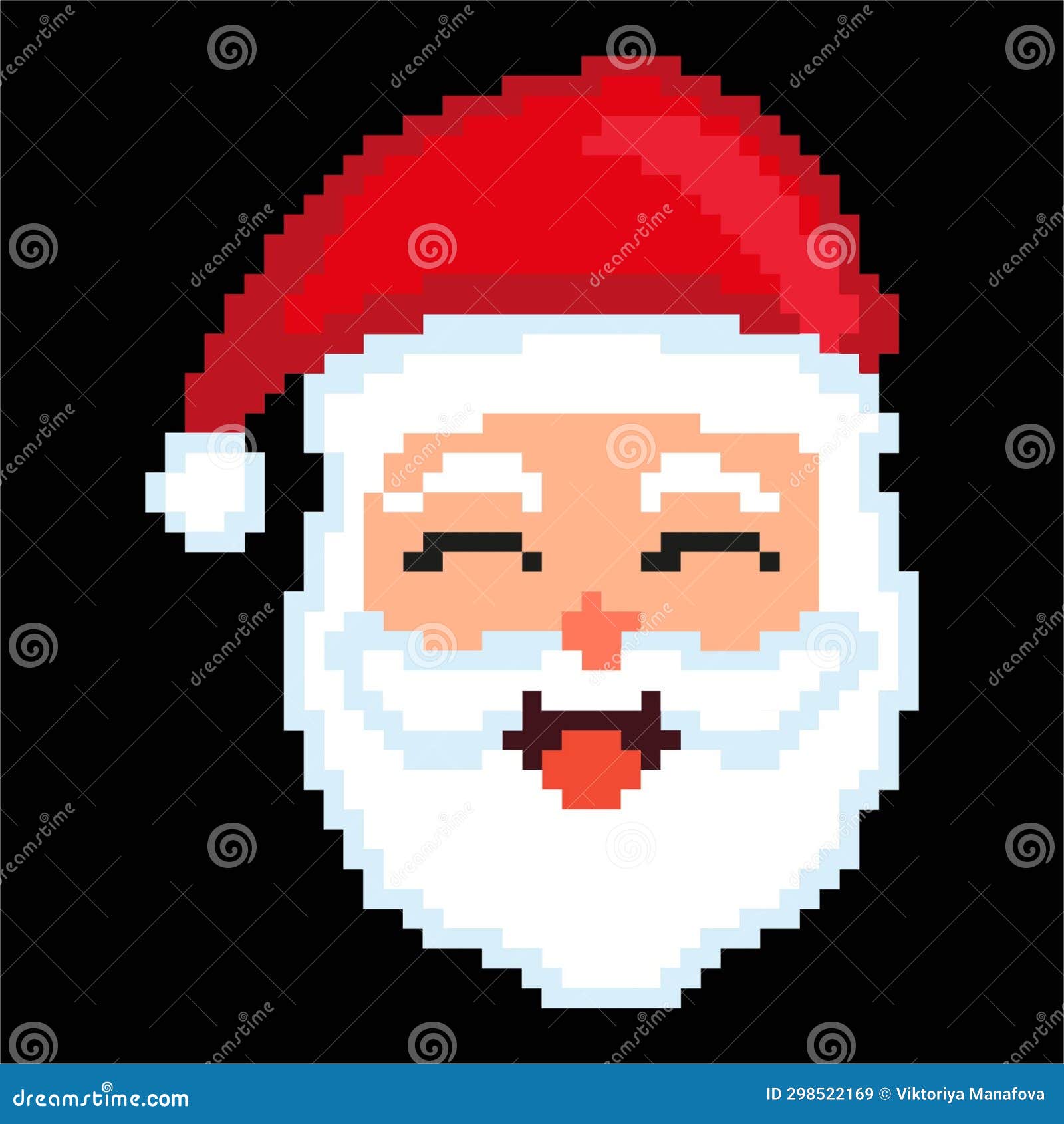 Pixel Santa stock vector. Illustration of character - 298522169