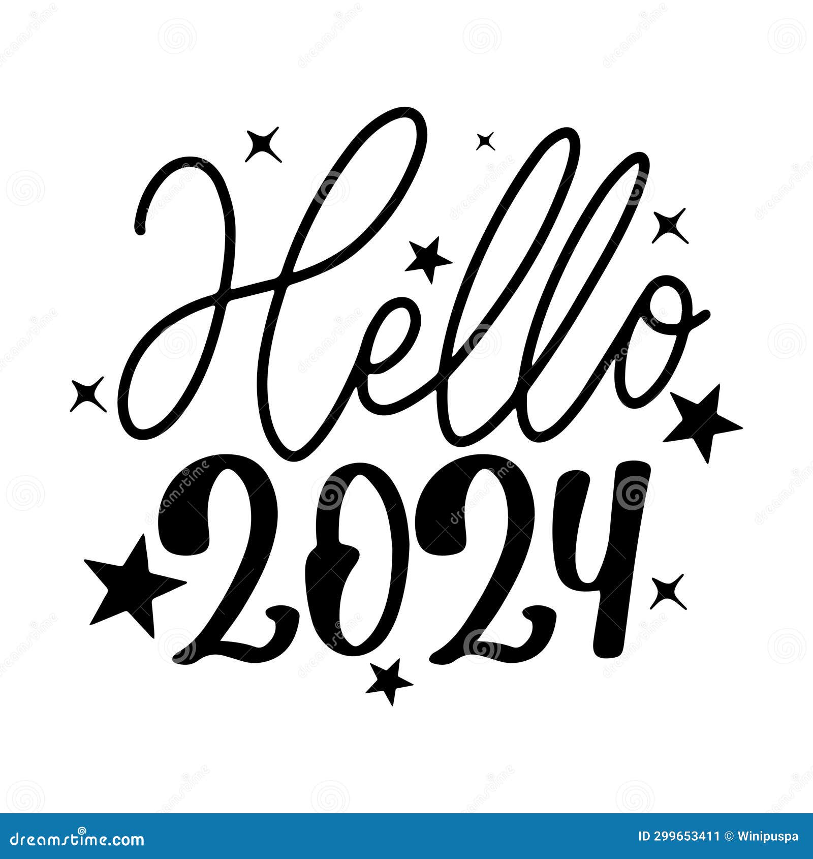 Happy New Year 2024 Quotes and Sayings Stock Illustration